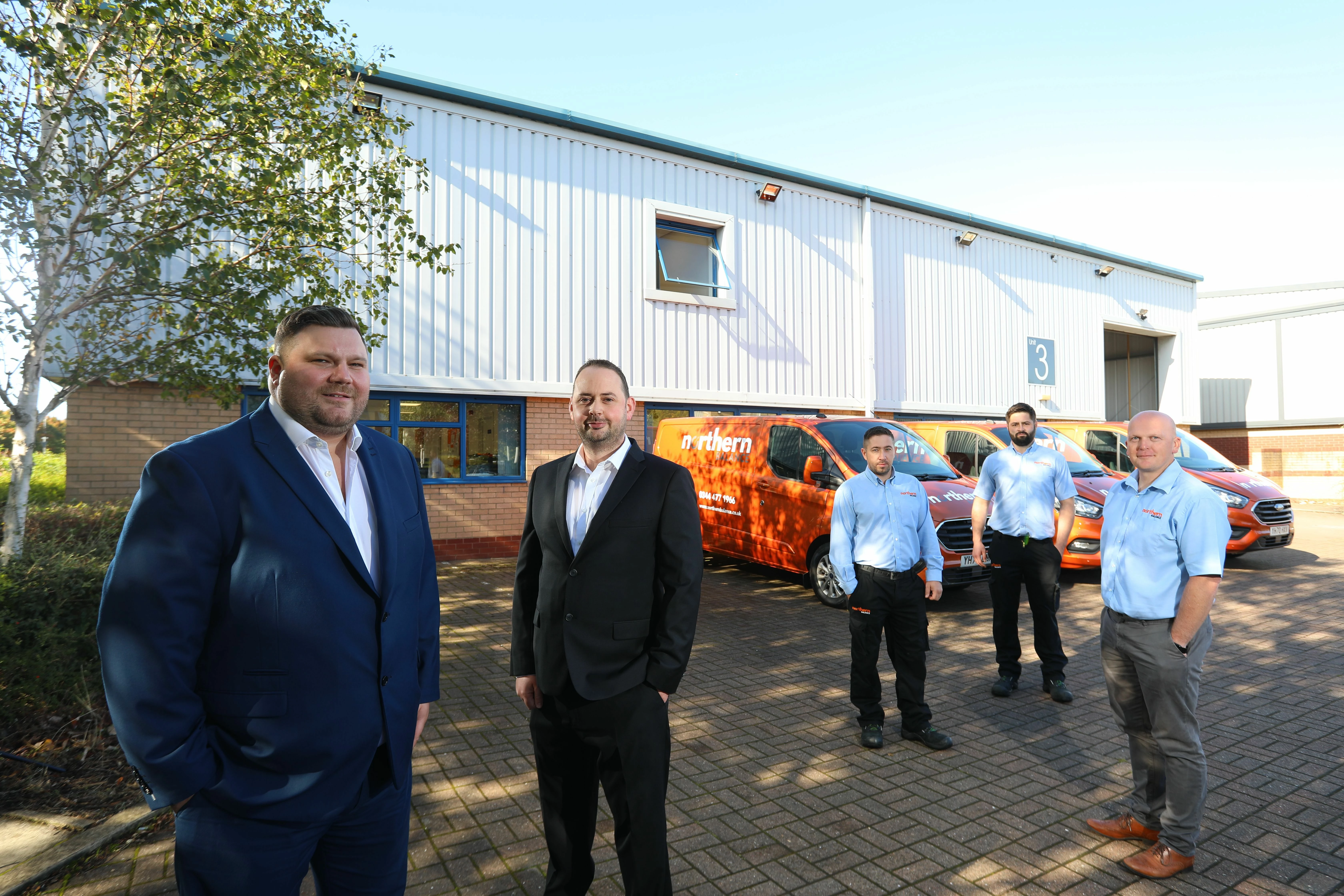 L-R: Daniel Egan-Sheath with Paul Moran (General Manager), James Hudson, Christopher Dickson and Simon Rowlands