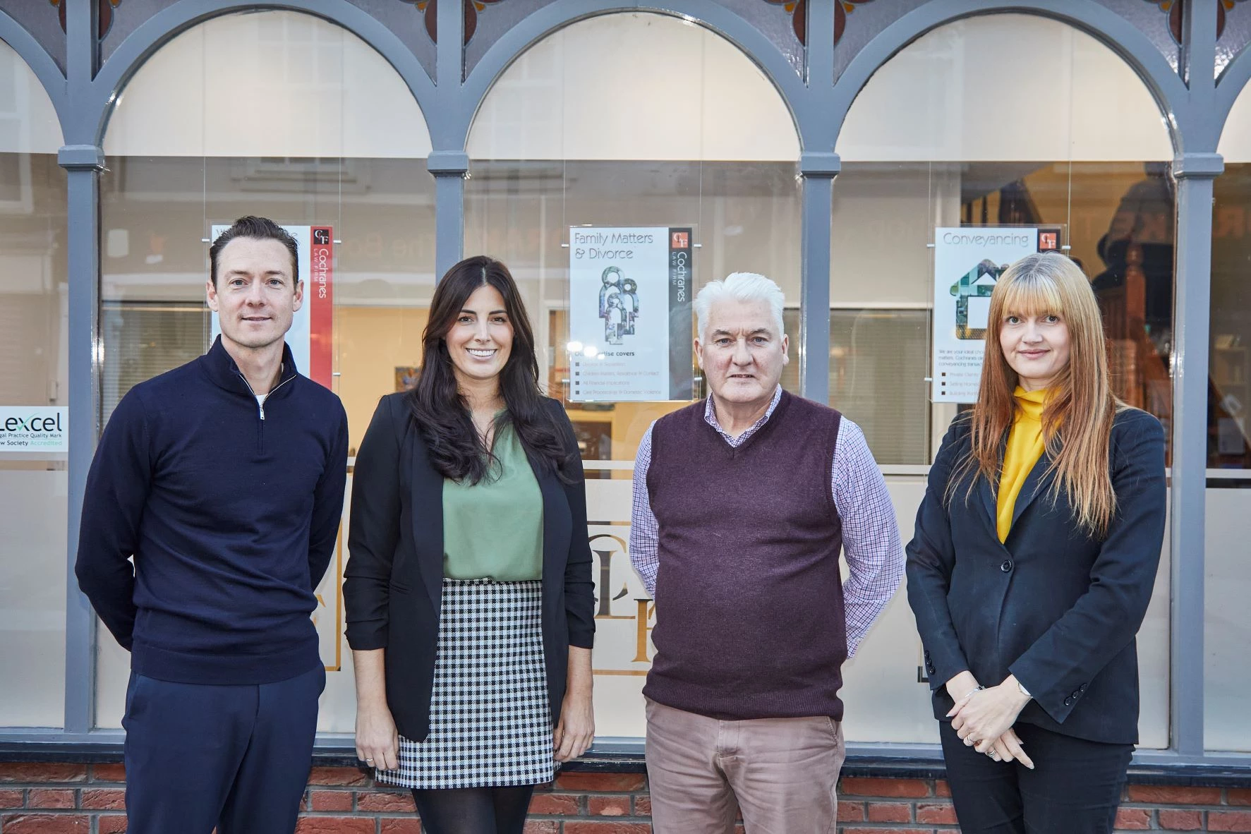 (L-R) CEO of The SDDE Smith Group and Grey-Smith Legal Dale Smith, legal director Laura Zielinski, legal director at Cochrane's Law Firm by Grey-Smith Legal Jim Cochrane, and legal director Jo Grey