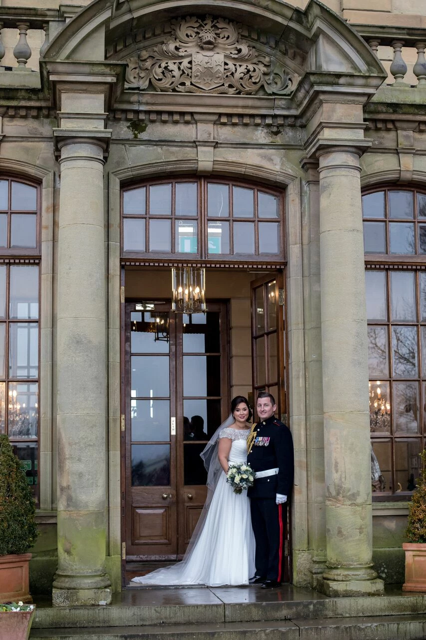 Emma and Steven Wallace celebrating their wedding at Rudby Hall