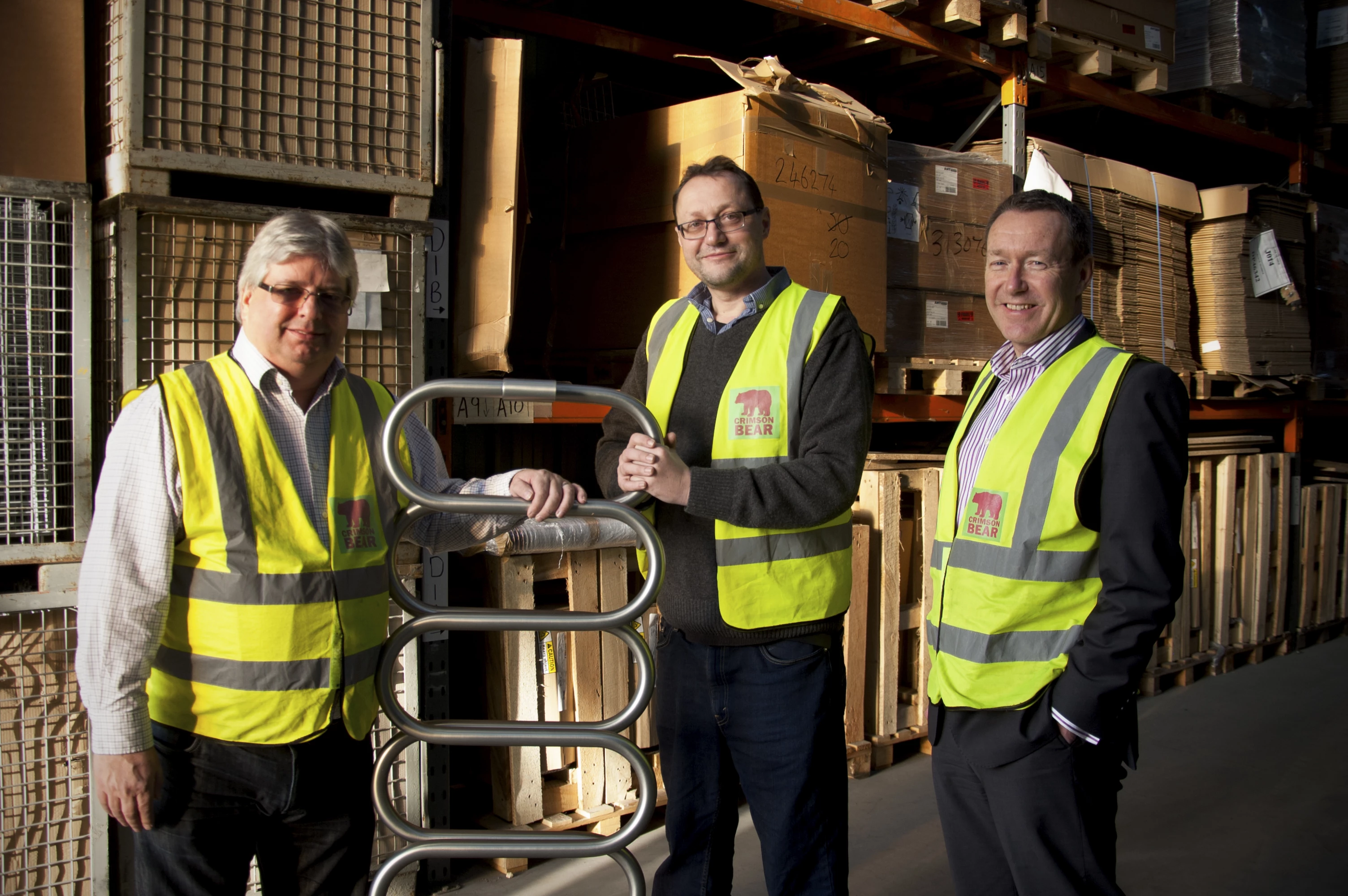 Paul Johnson and Andrew Smith of Crimson Bear with BEF investment manager John Hall