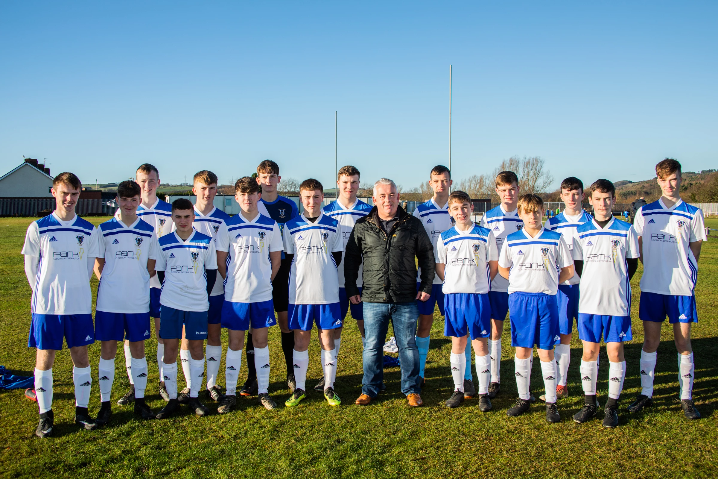 Team Valley branch manager, Chris Riley with Langley Park FC