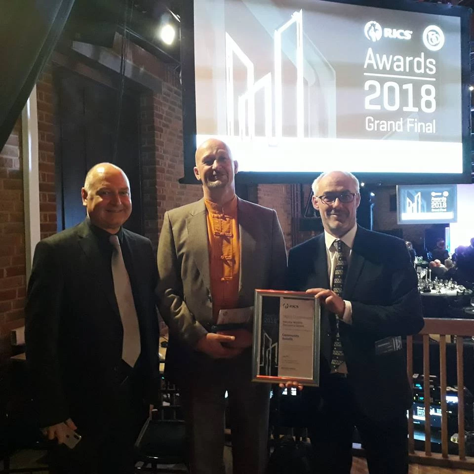 : Andy Lourie (ALCC), Henry Amos (Director, Brightblue Studio) and Duncan Hutt (Head of Living Landscapes and Conservation, Northumberland Wildlife Trust).