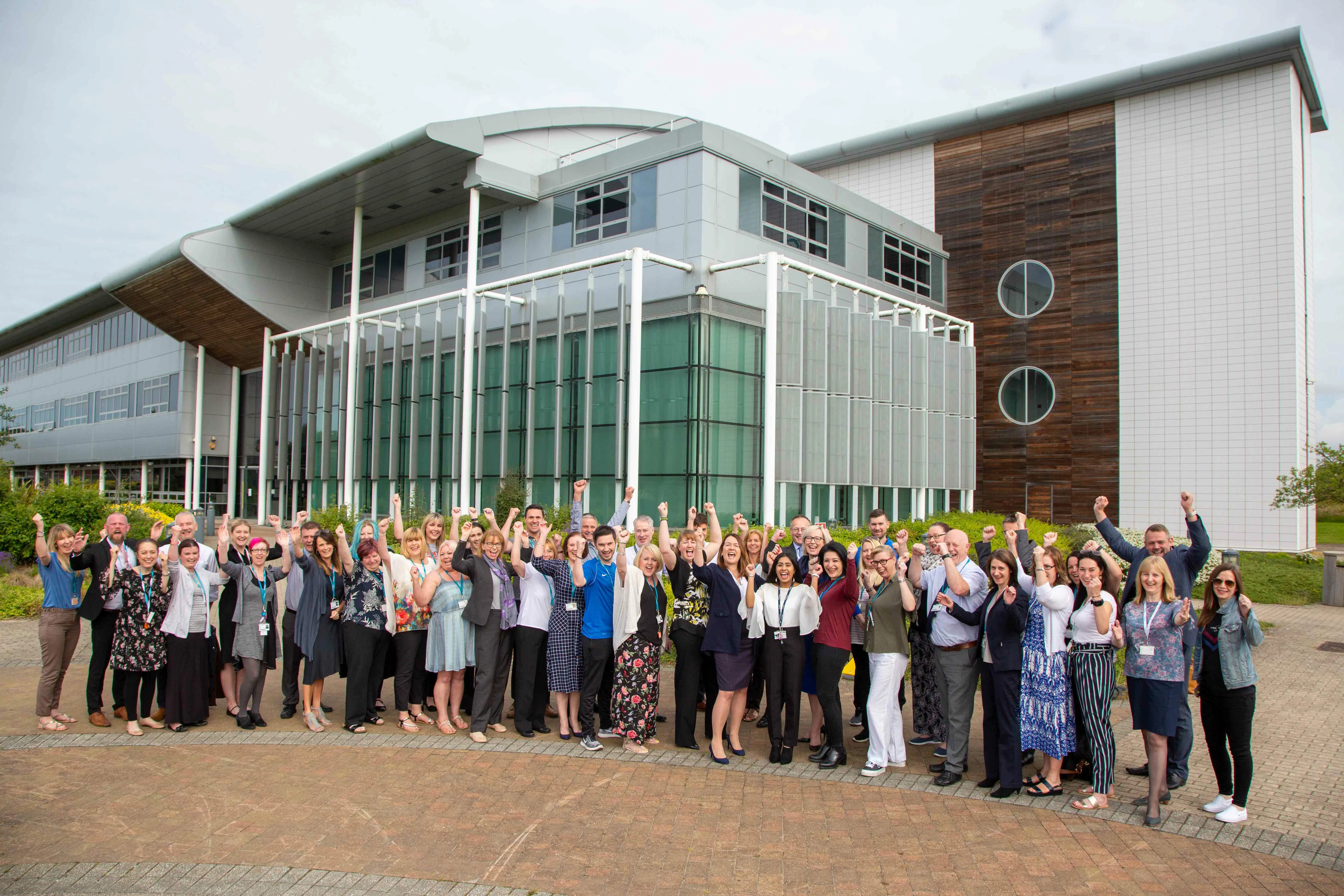 Staff celebrating at Sunderland College's Washington Campus