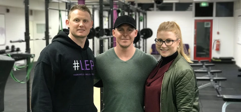 Damien Coates and Lianne Sykes with business coach Kevin Walker (centre)