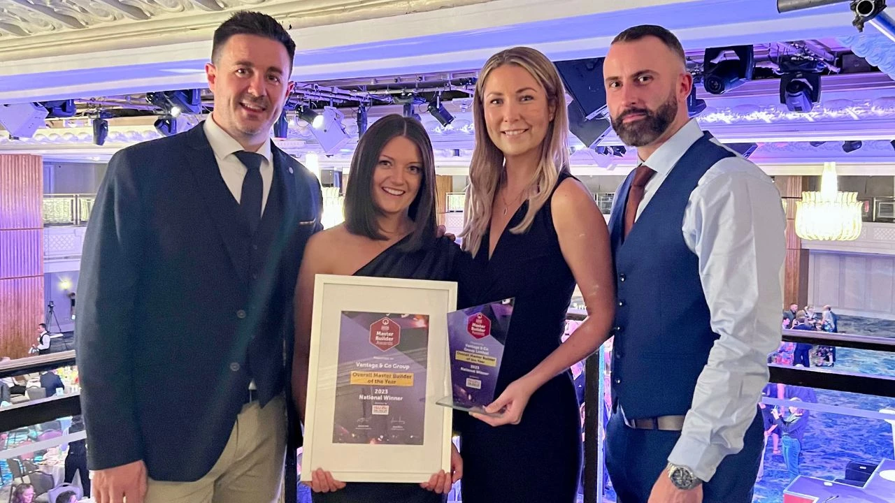 From left at the awards, Stephen Rankin, Harriet Ward, Rebecca Rankin, Daniel Baylis