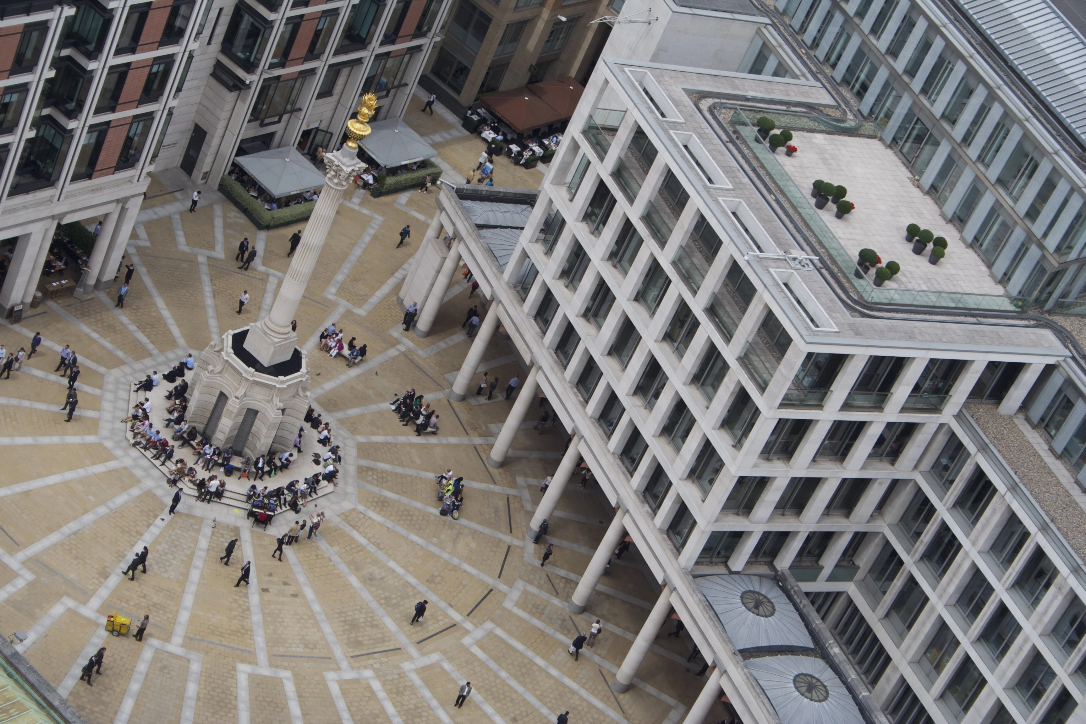 Paternoster Square as seen from St. Paul's Cathedral - London Stock Exchange