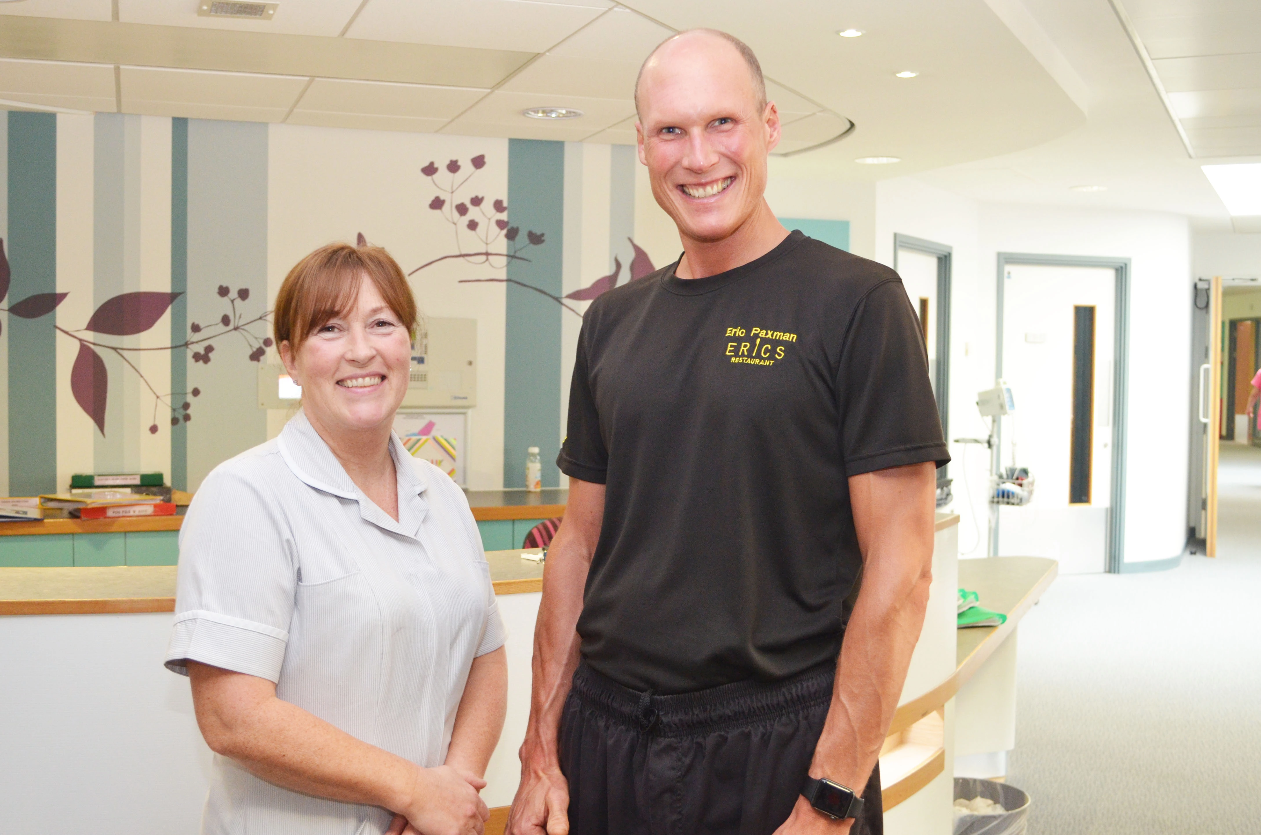 Eric Paxman with Kirkwood Hospice nurse, Caroline Calvert