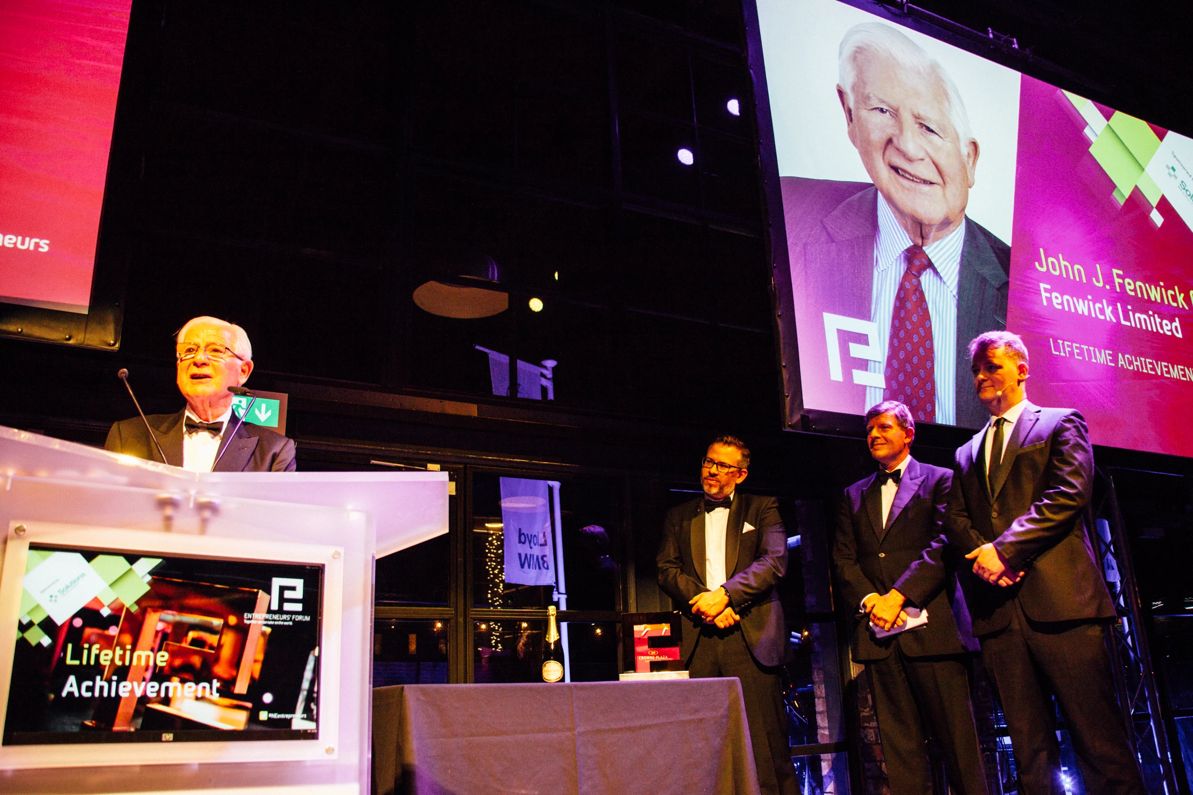 John Fenwick (left), a previous winner of the Lifetime Achievement Award, collected his accolade at last year’s event