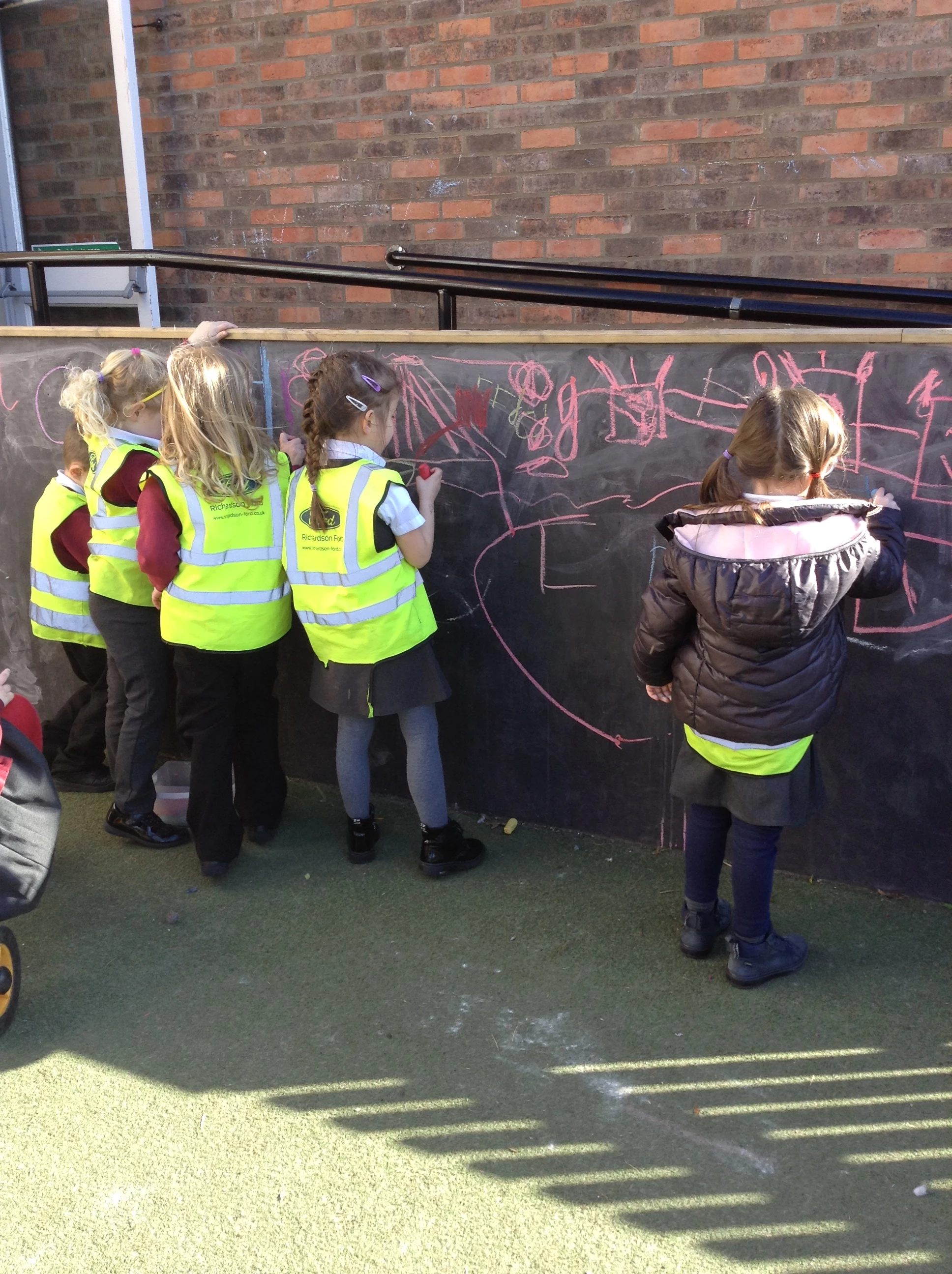 Pupils enjoying the new outdoor equipment