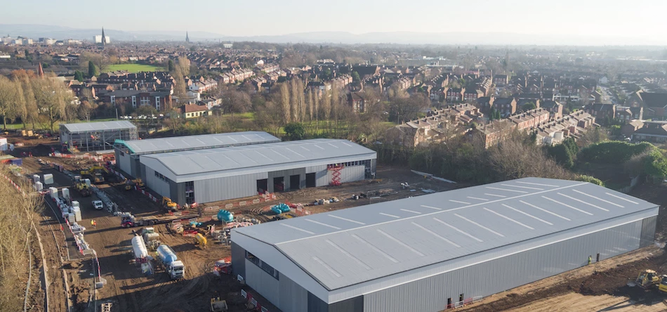 A view of construction work on Seddon's £11m Aurora business park project