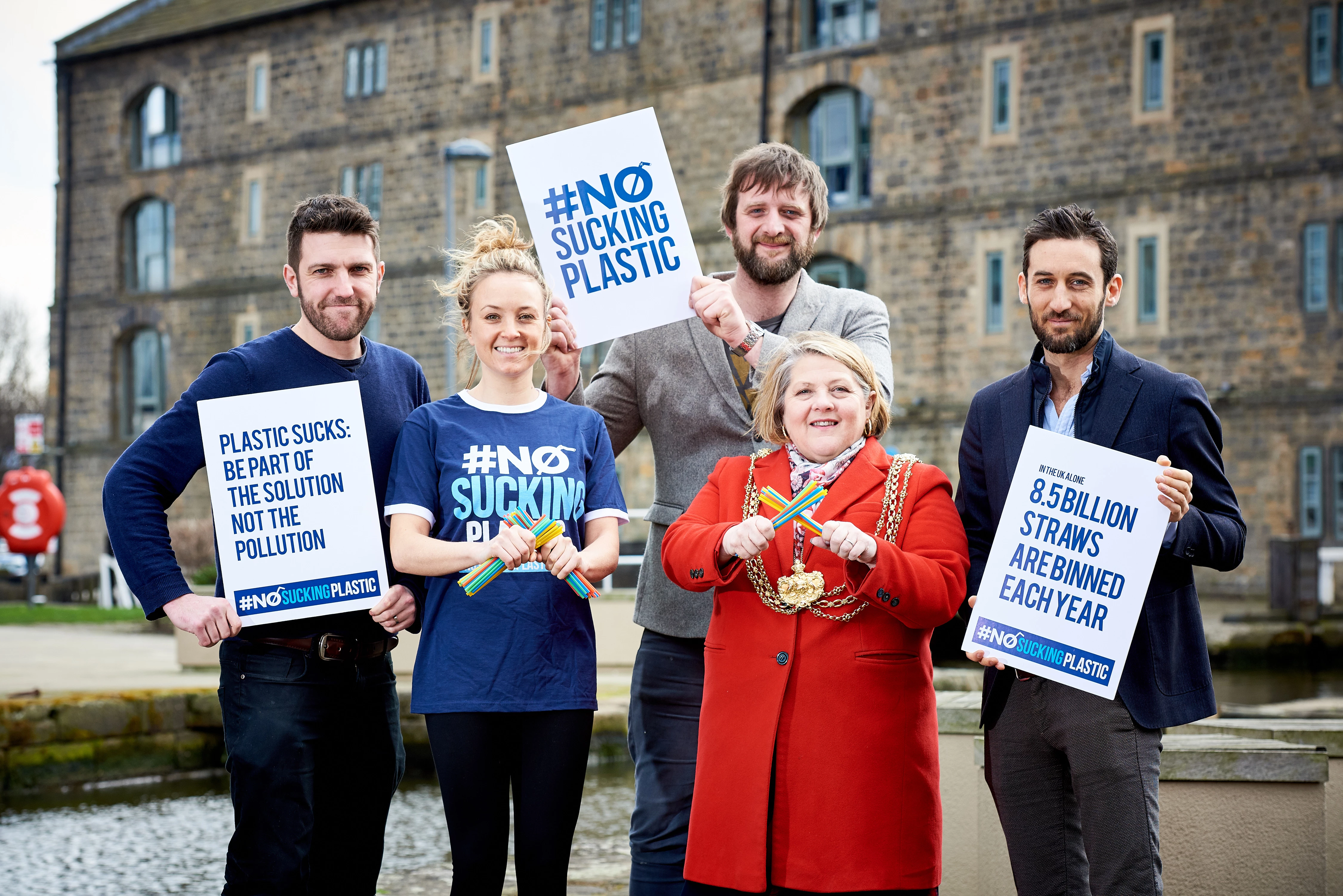 Left to Right: Russ Sealey, Alex George, Pete Turner, The Lord Mayor of Leeds, Councillor Jane Dowson, Mattia Boldetti