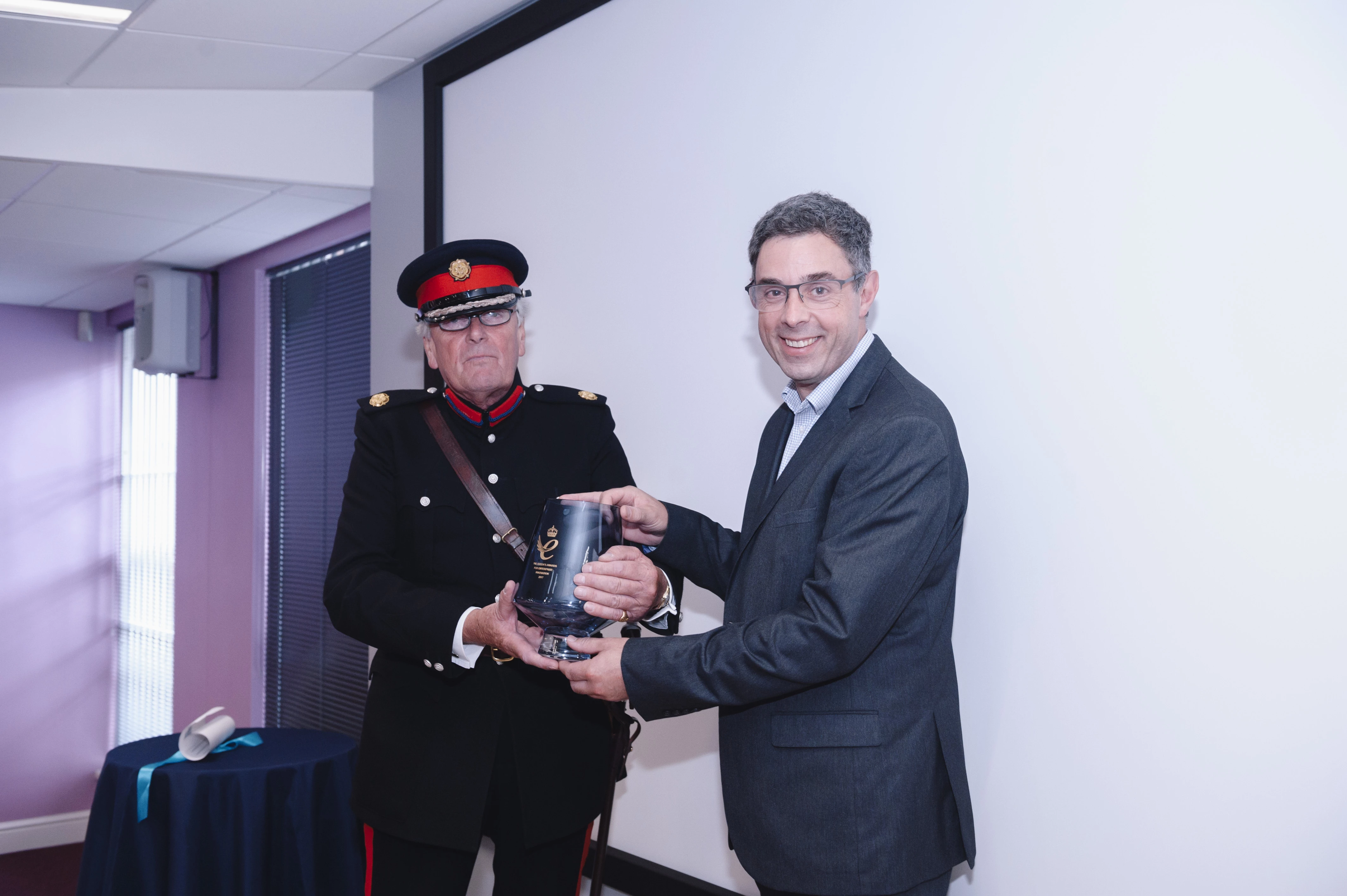 Vice Lord Lieutenant of West Yorkshire, Tim Hare and Lhasa CEO, Dr Chris Barber