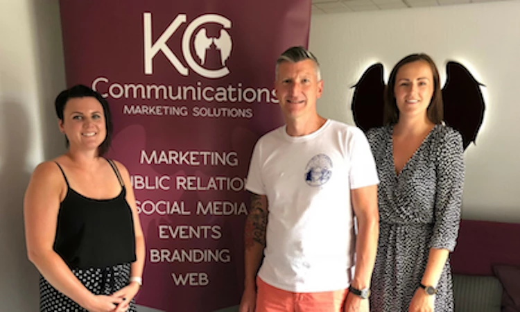 L-R - Katrina Cliffe, KC Communications, Martyn Gould of yboo and Sarah Benson, KC Communications