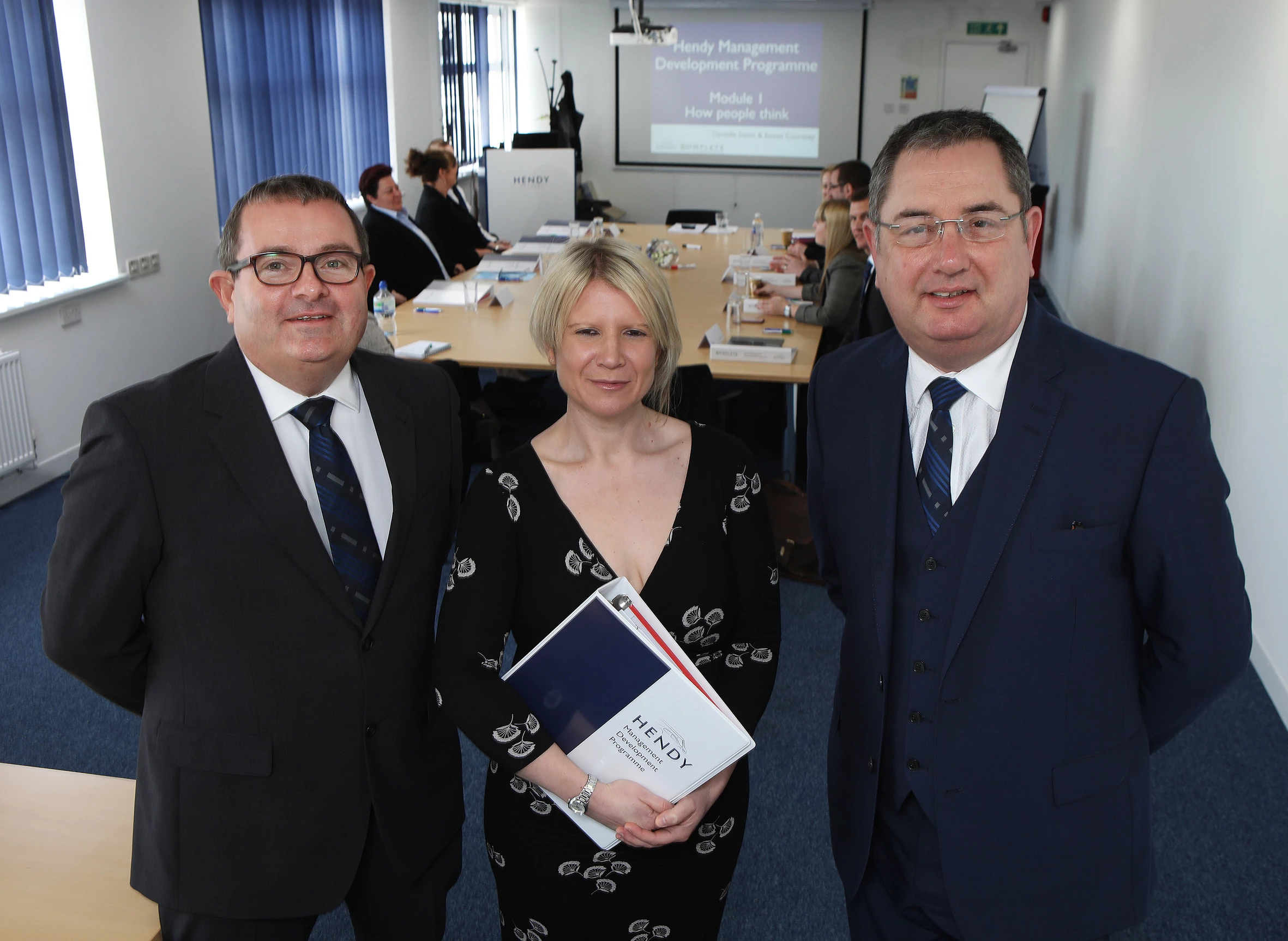 Mark Busby, Danielle Swain from Complete Consulting and Graham Tarrant Head of Hendy Academy 