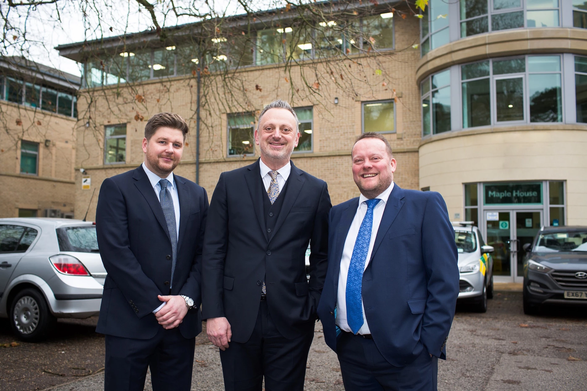 Sam Jamieson, senior surveyor at Knight Frank, Chris Ibbotson, York branch manager for Handelsbanken and Tim Cross, head of commercial property at Langleys.