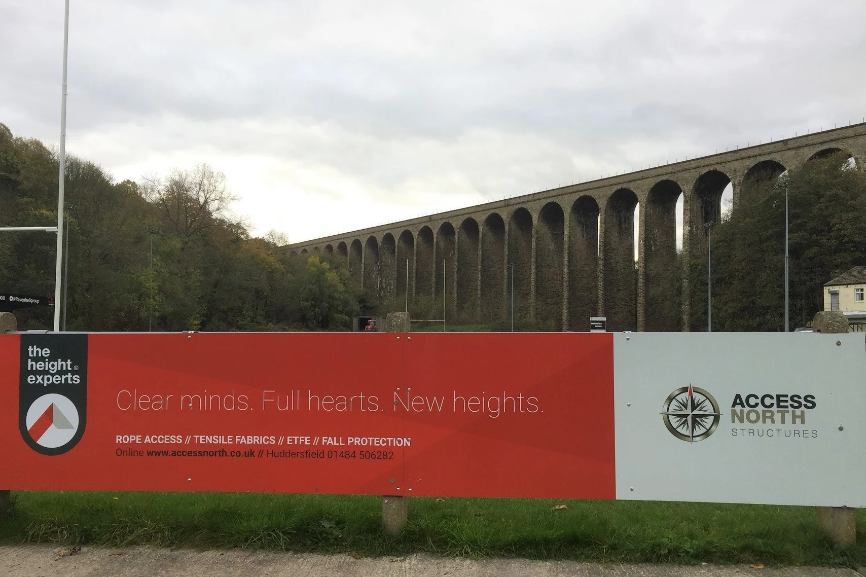 Access North Structures' newly installed banner at Lockwood Park