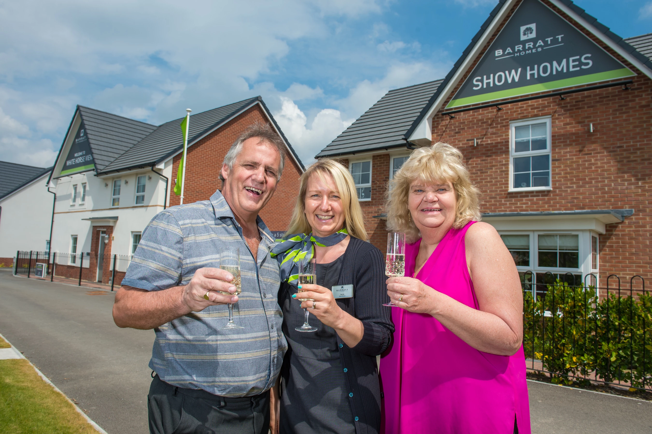 Sarah Bridge (centre) with Kieron and Lorraine Pinchin 