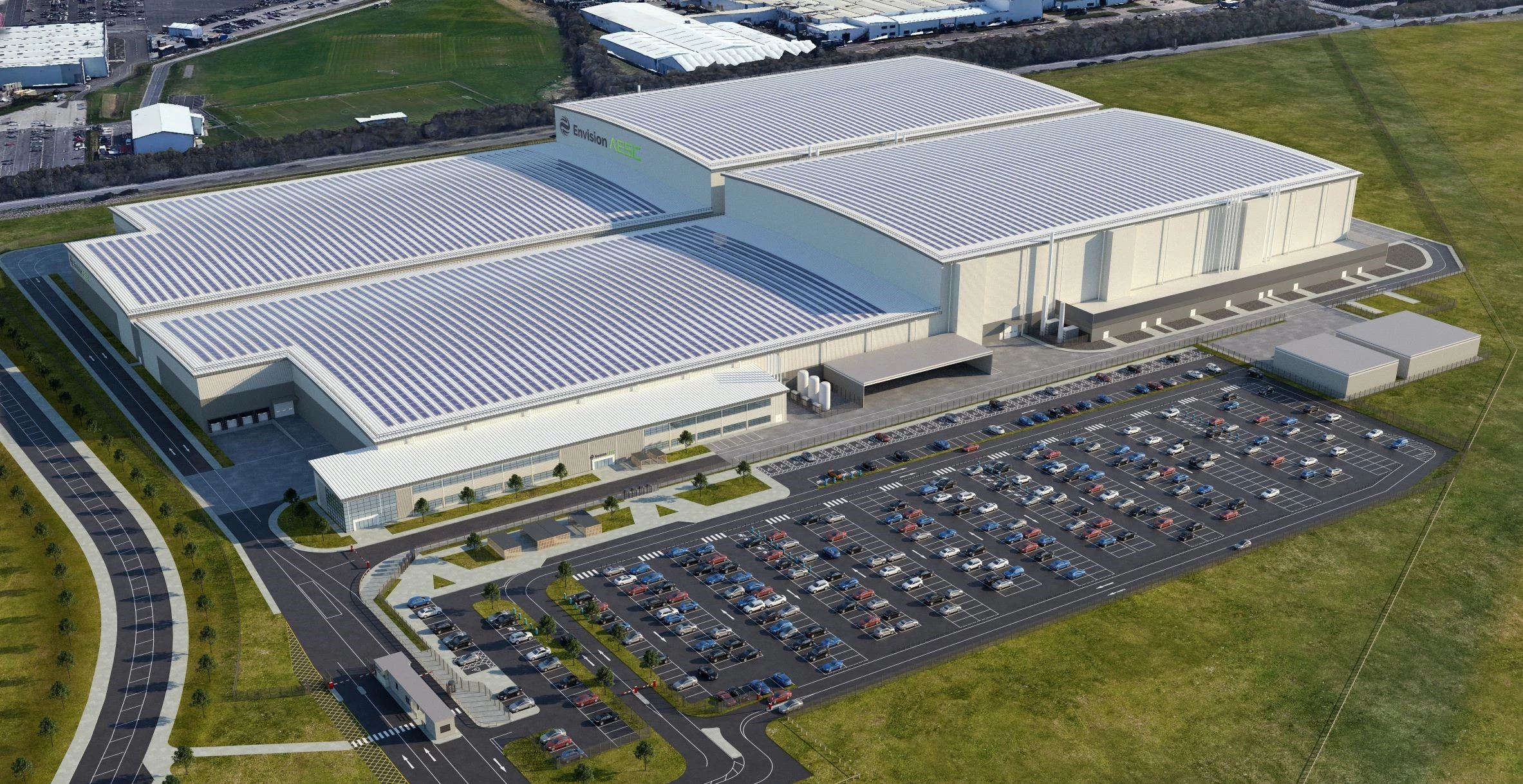 CGI of Envision AESC's Sunderland Gigafactory.