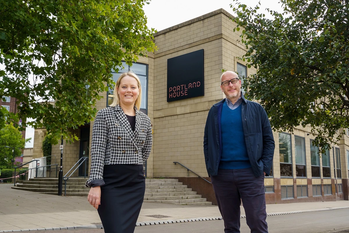 Katy Clark and Murray McCheyne of Naylors Gavin Black at Portland House in Newcastle