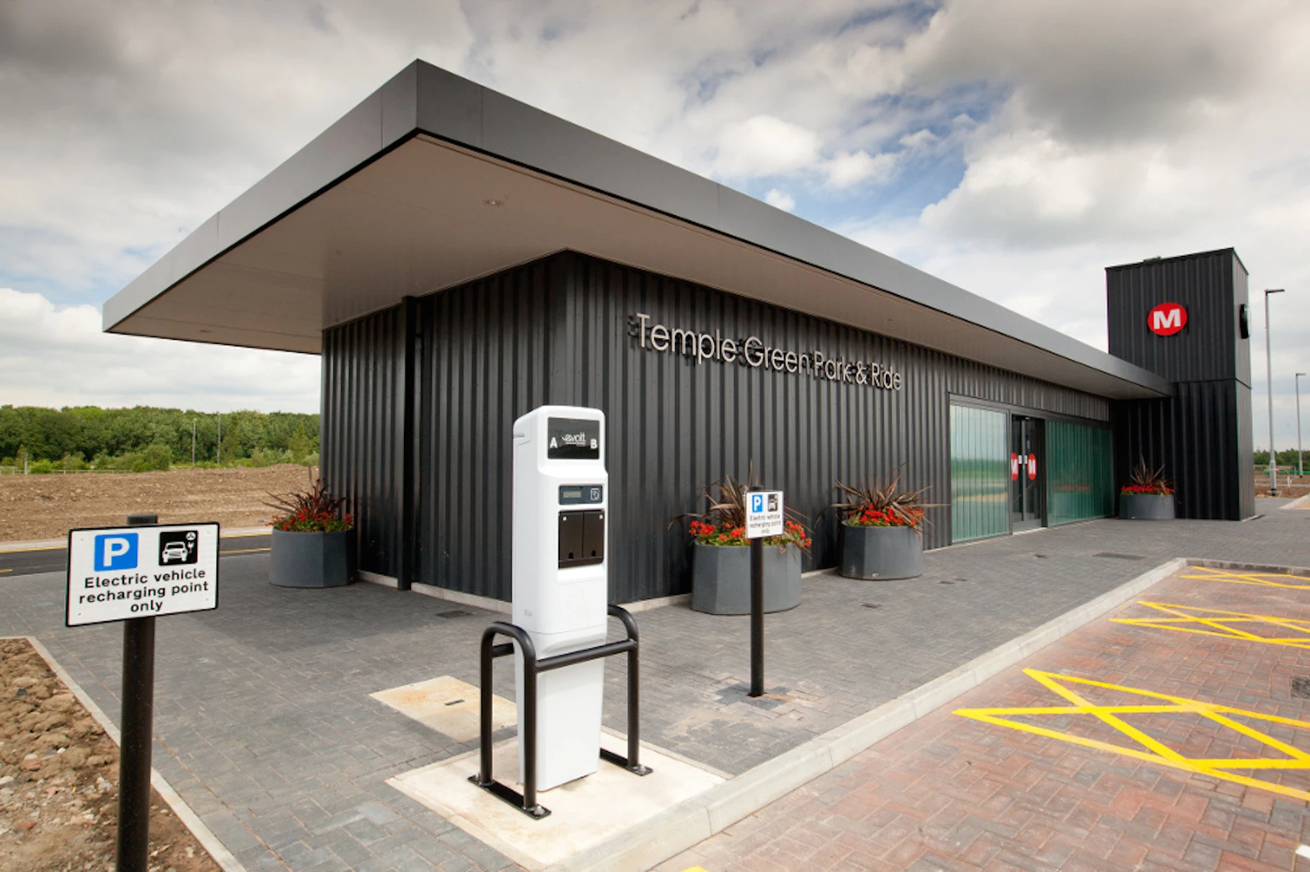 Leeds' new, 1,000-space Temple Green Park and Ride, which opened in June 2017.