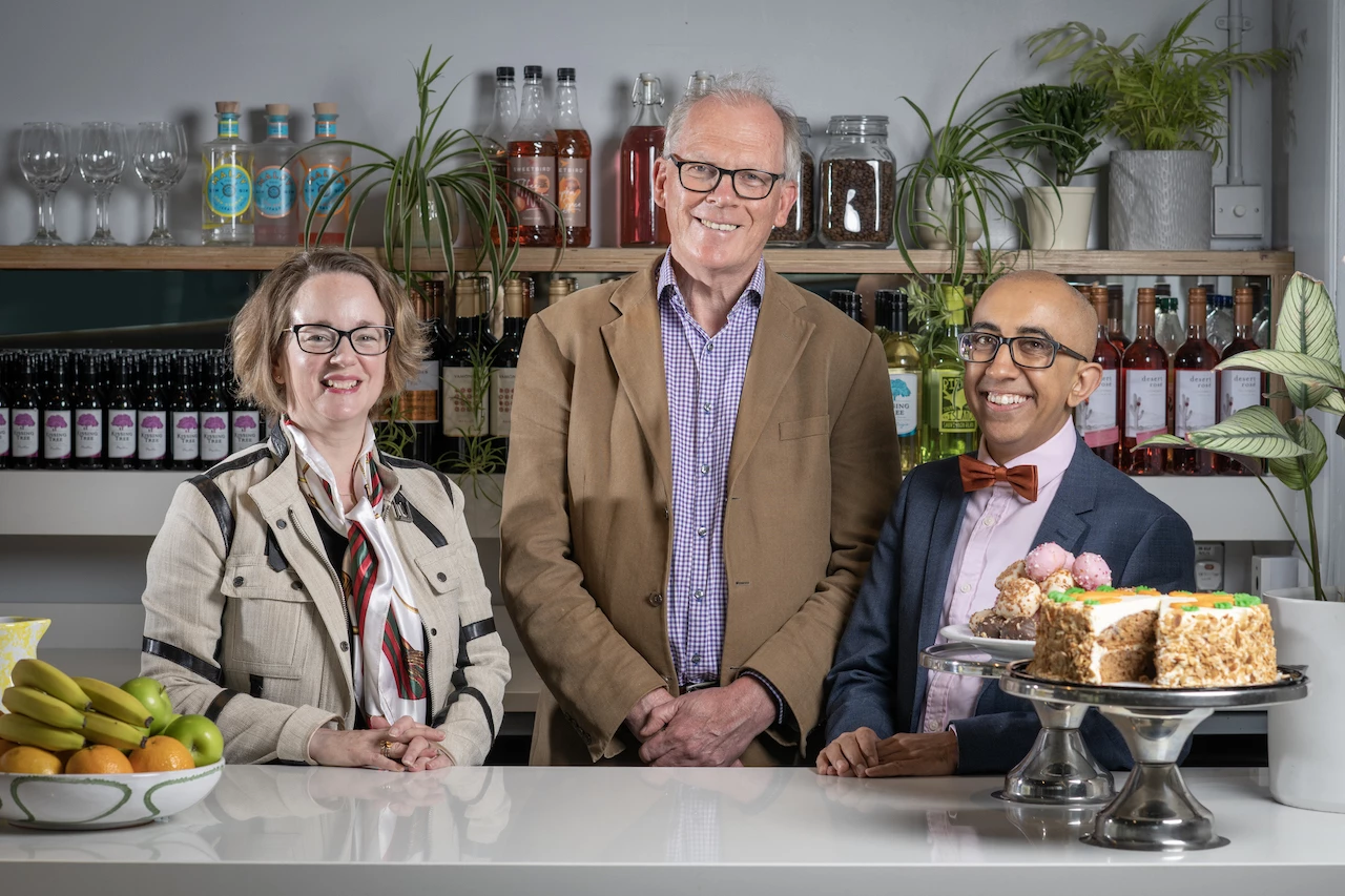 Catherine Johns, Executive Director at Dance City, Peter Noble, Chief Executive at Westend Refugee Service, and Anand Bhatt, Artistic Director and CEO of Dance City   