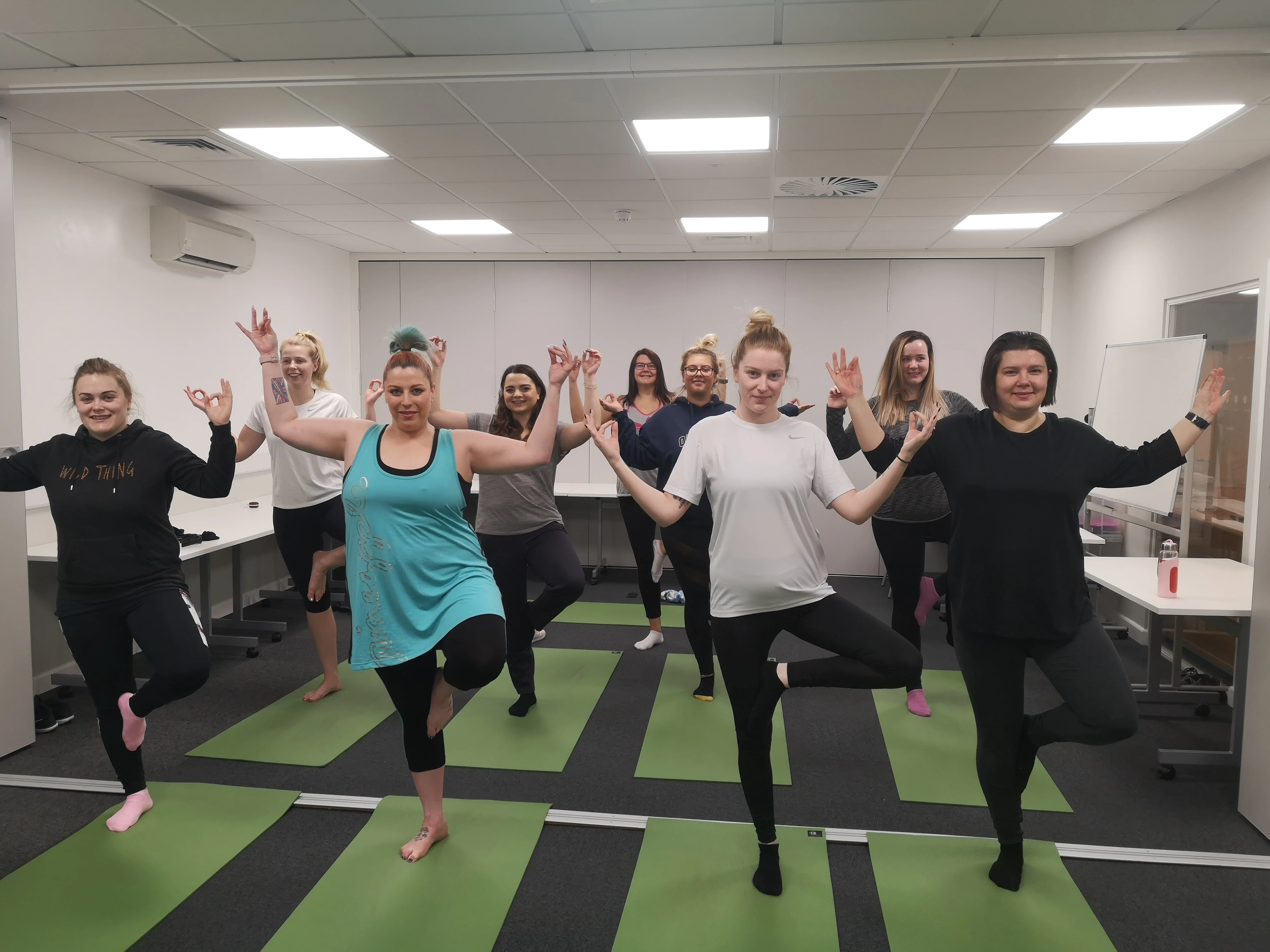 Daisy Communications yoga class