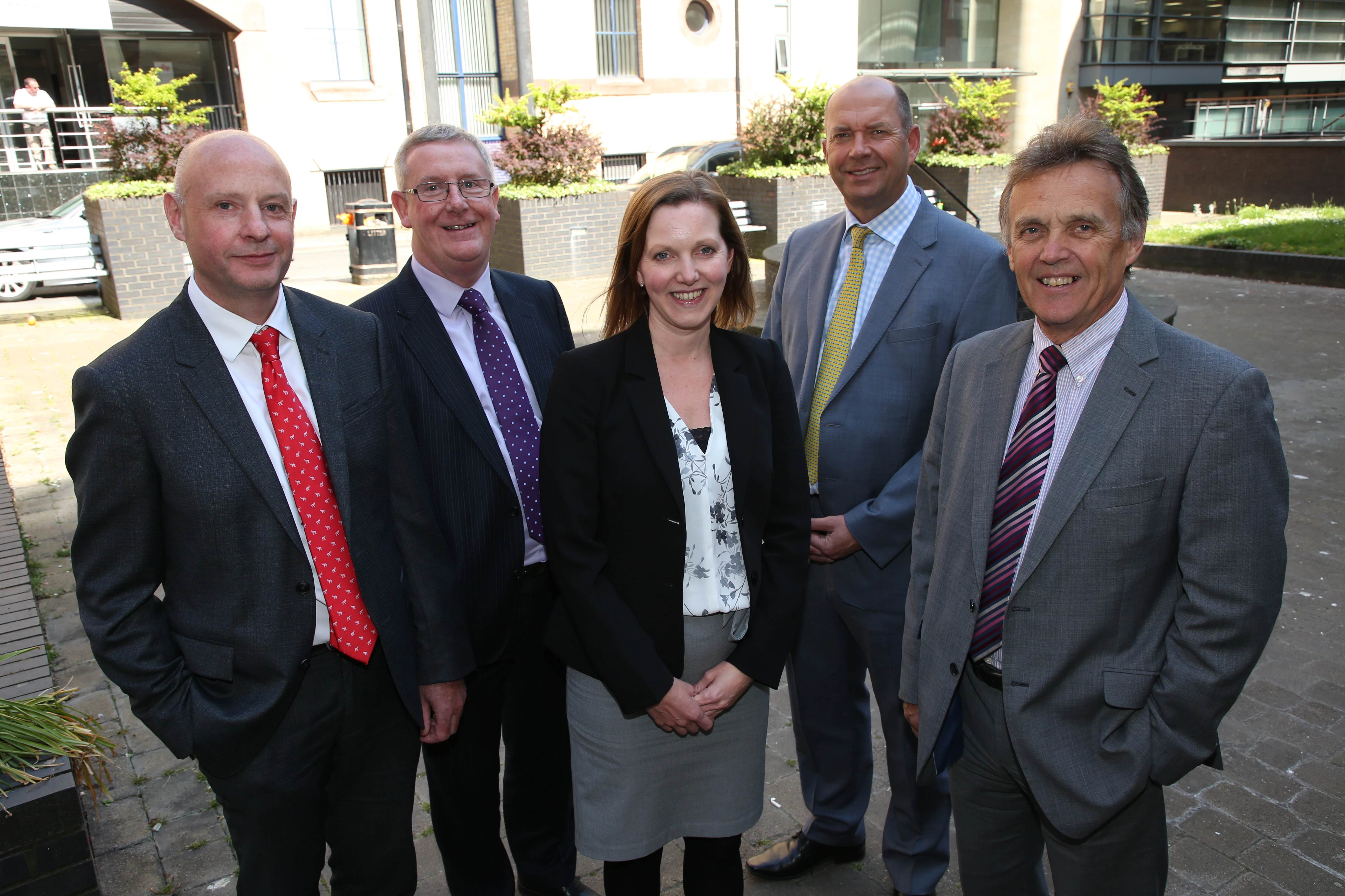 l-r: Tim Adcock, Brian McCann, Alison Birch, Jerry Scriven, Paul Wainwright