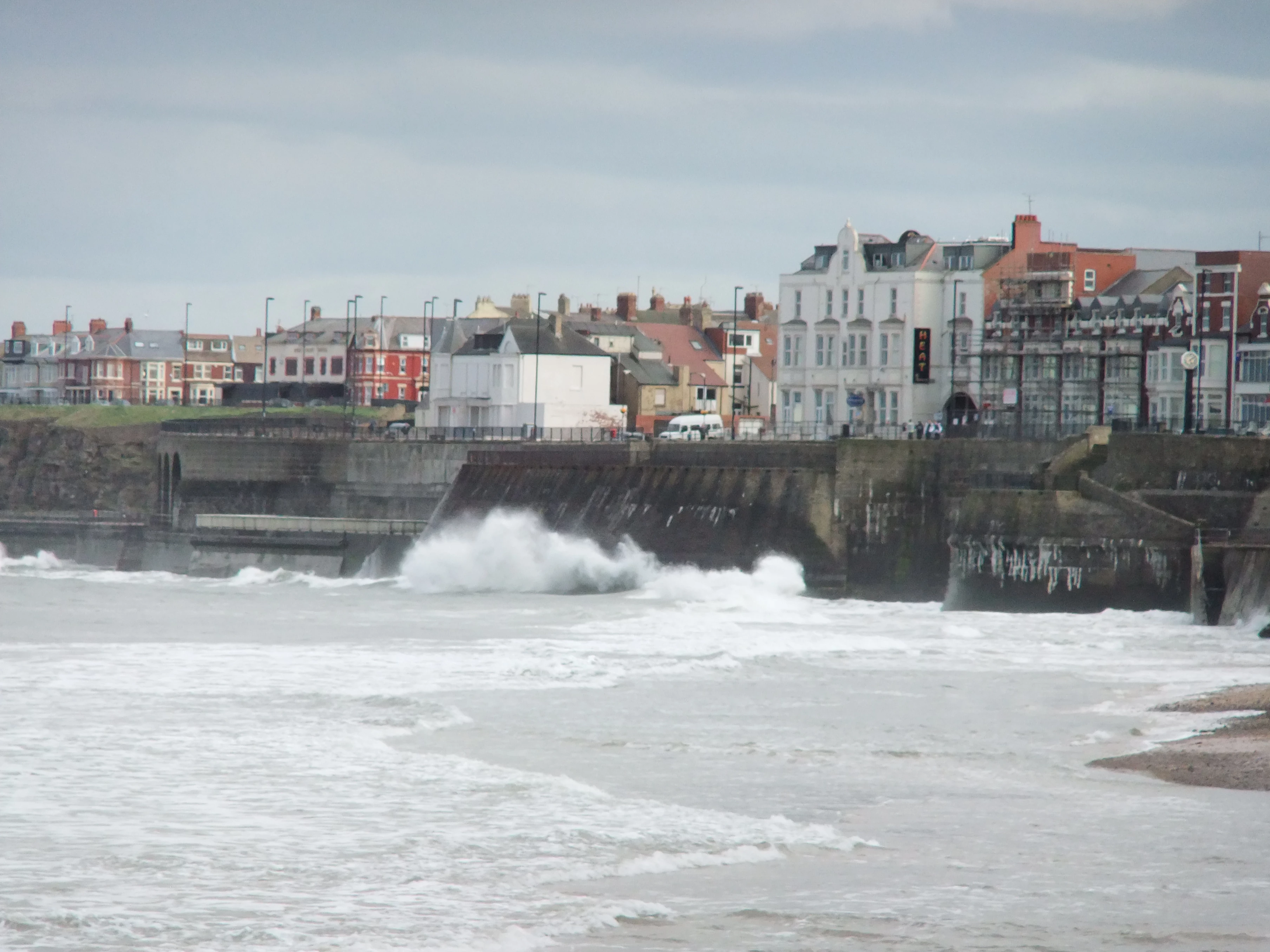 Waves crashing against the promenade - Whitley Bay, Tyne and Wear