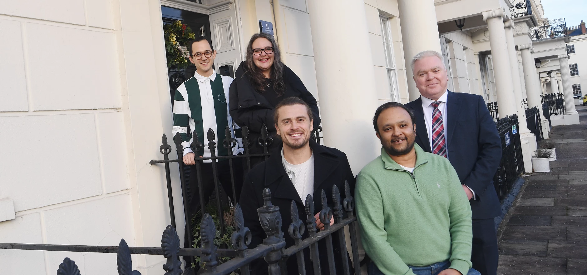 Back, from the left, Simeon Lee, Stacy O’Connor and Cllr Martin Watson (all Warwickshire County Council). Front, from the left, Stuart Cope and Gunjan Parikh (Yellow Panther)