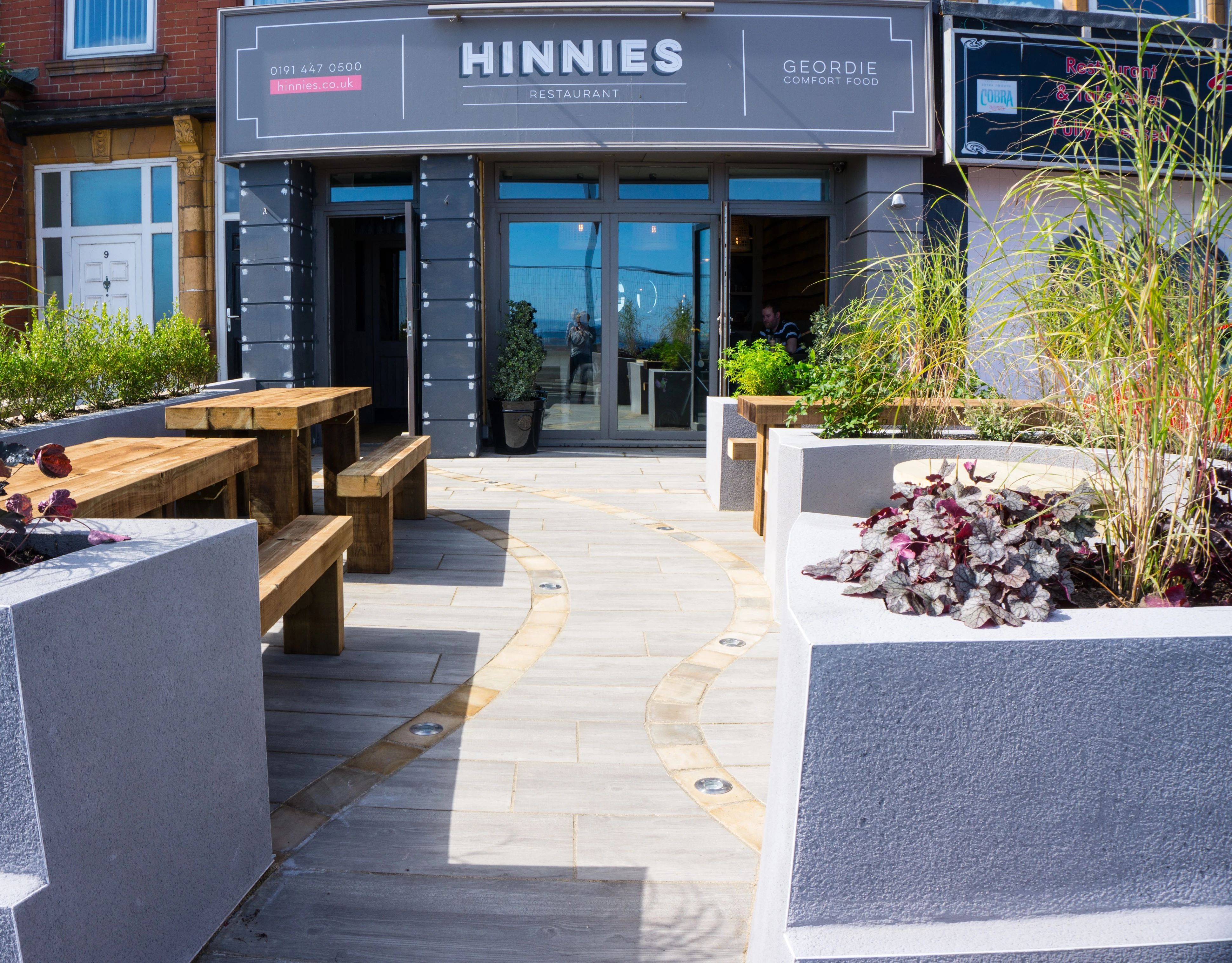 Hinnies' outdoor terrace