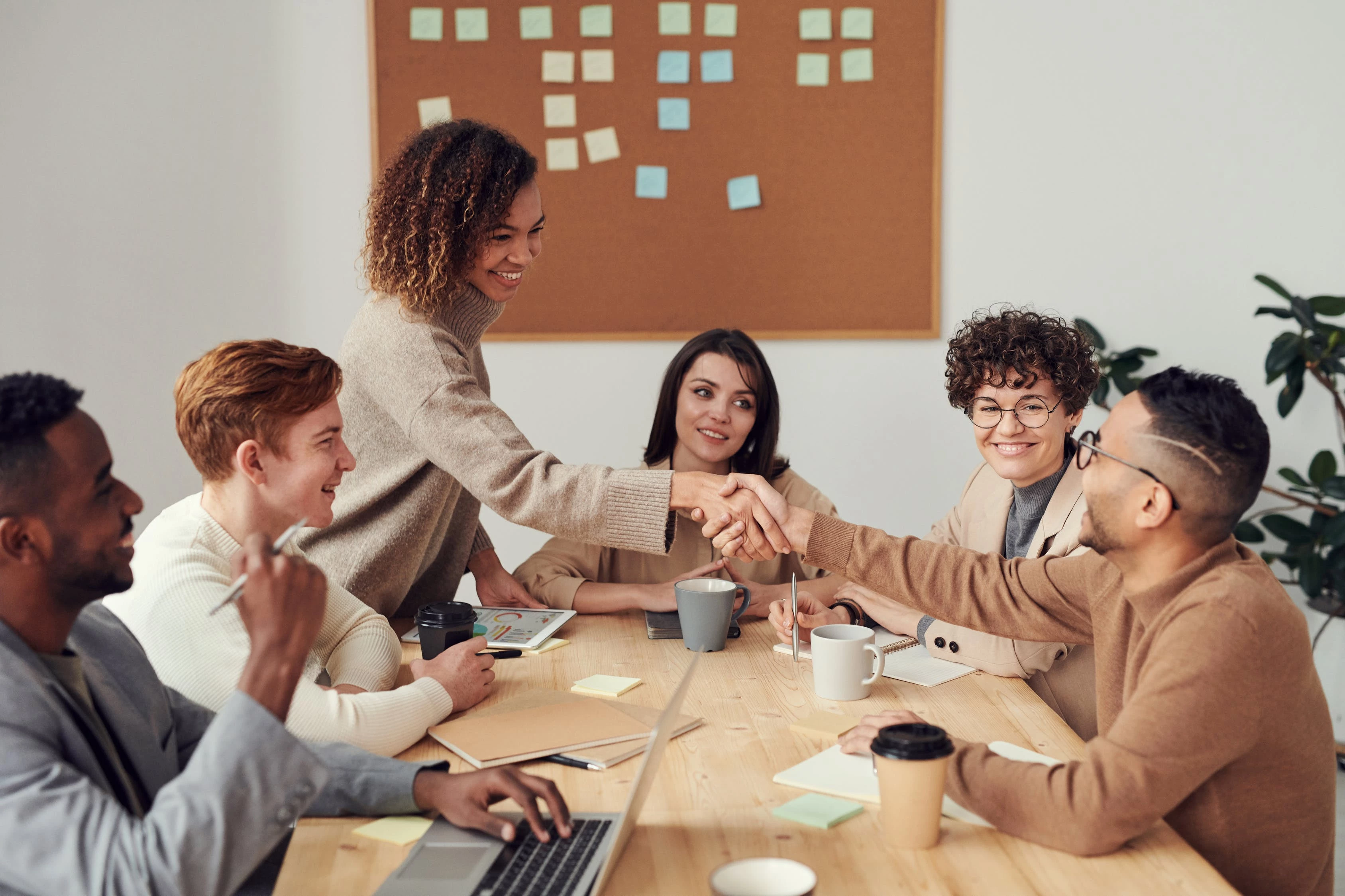 Group of employees at meeting 