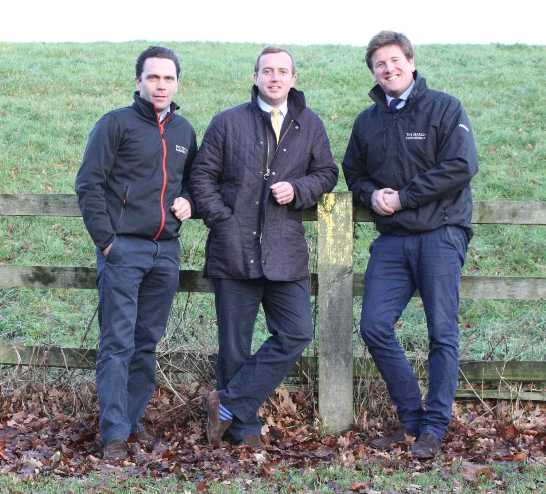  Toby Milbank, Steven Fieldsend and Tom Robinson celebrate the launch of The Land Management Partnership – part of The Search Partnership.