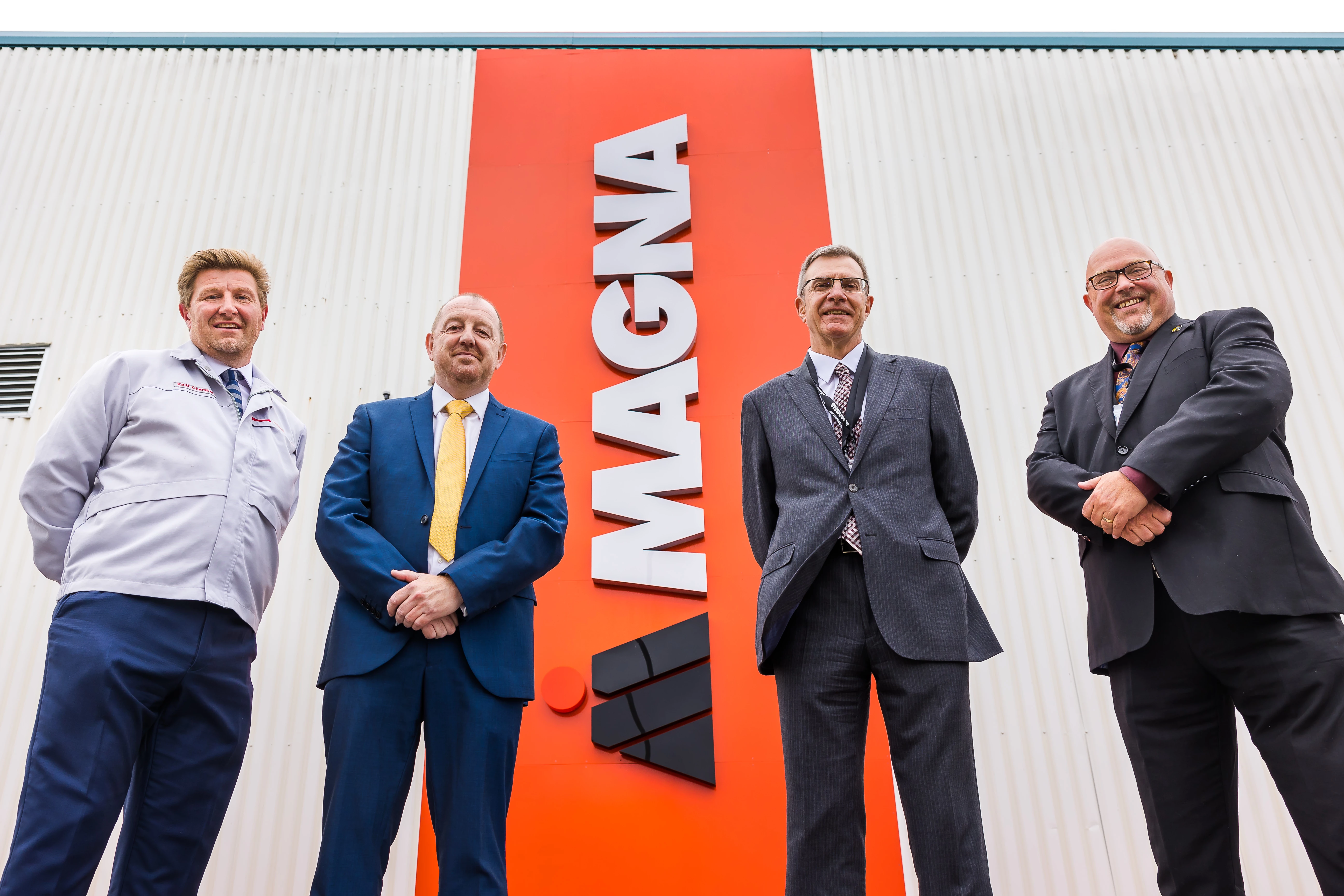 L-R: Keith Chambers, Nissan UK; Tony Park, Magna; David Cooke, Magna; Cllr Graeme Miller, Sunderland City Council