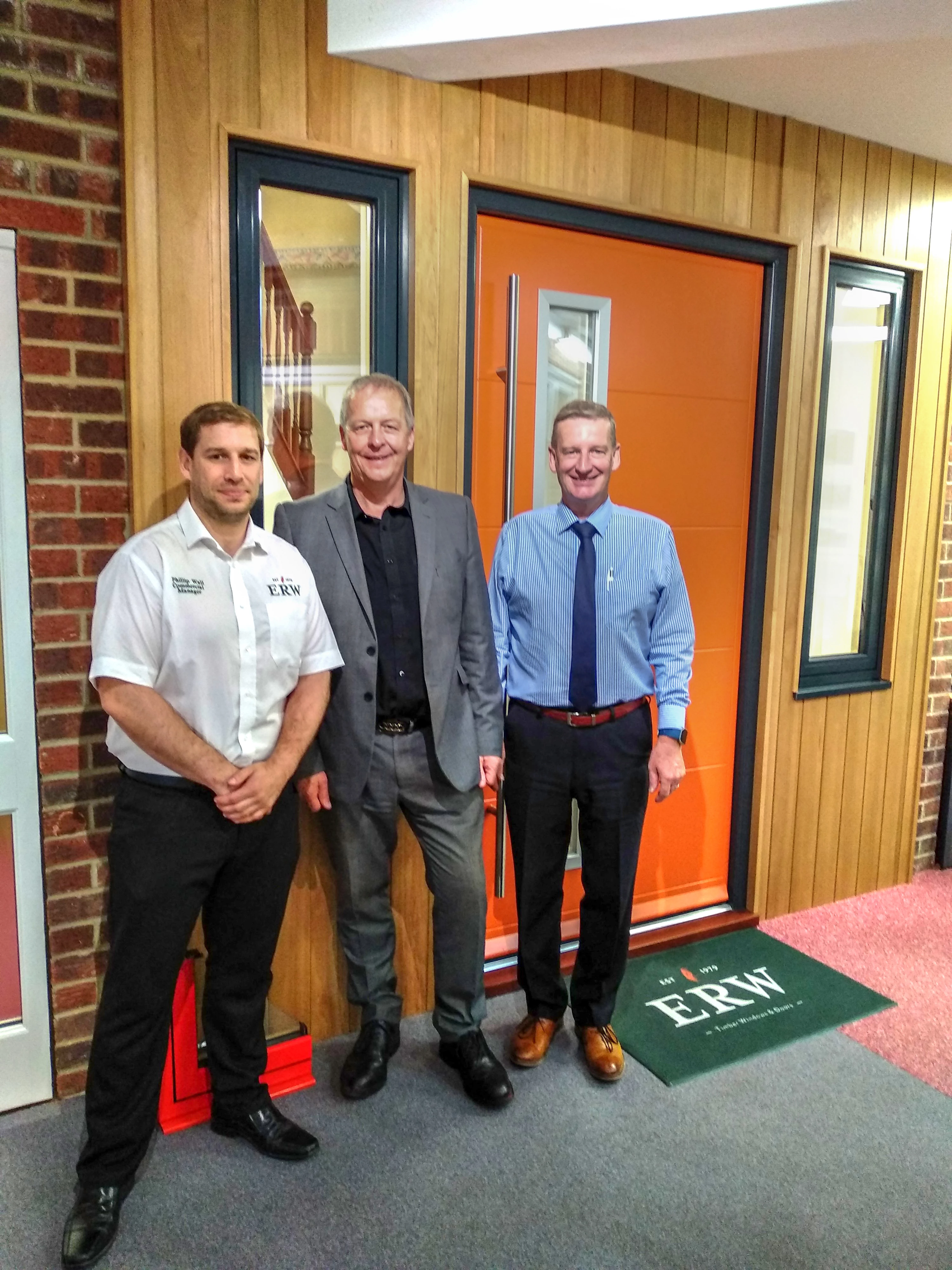 Phillip Wall (Commercial Manager, ERW), Callum Grant (Managing Director, AluWood) and Lawrence Wall (Managing Director, ERW