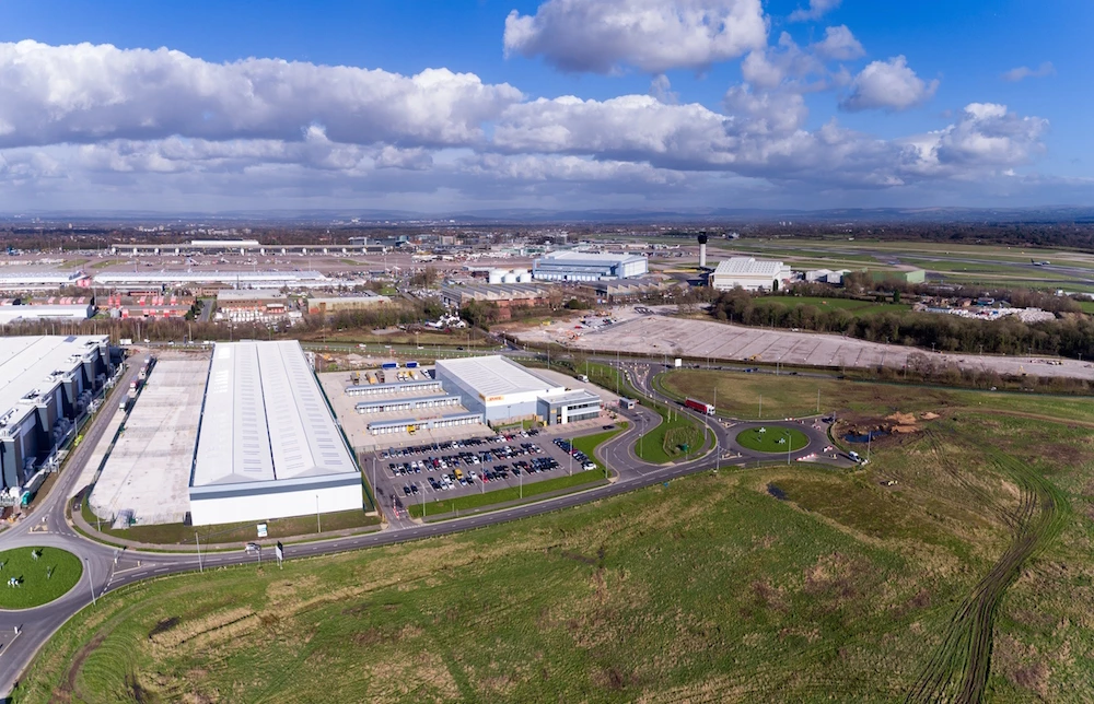 An aerial view of the land acquired at Airport City