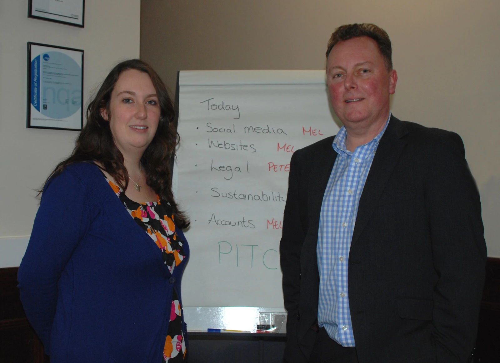 Melissa Middleton of PNE with Peter Millican