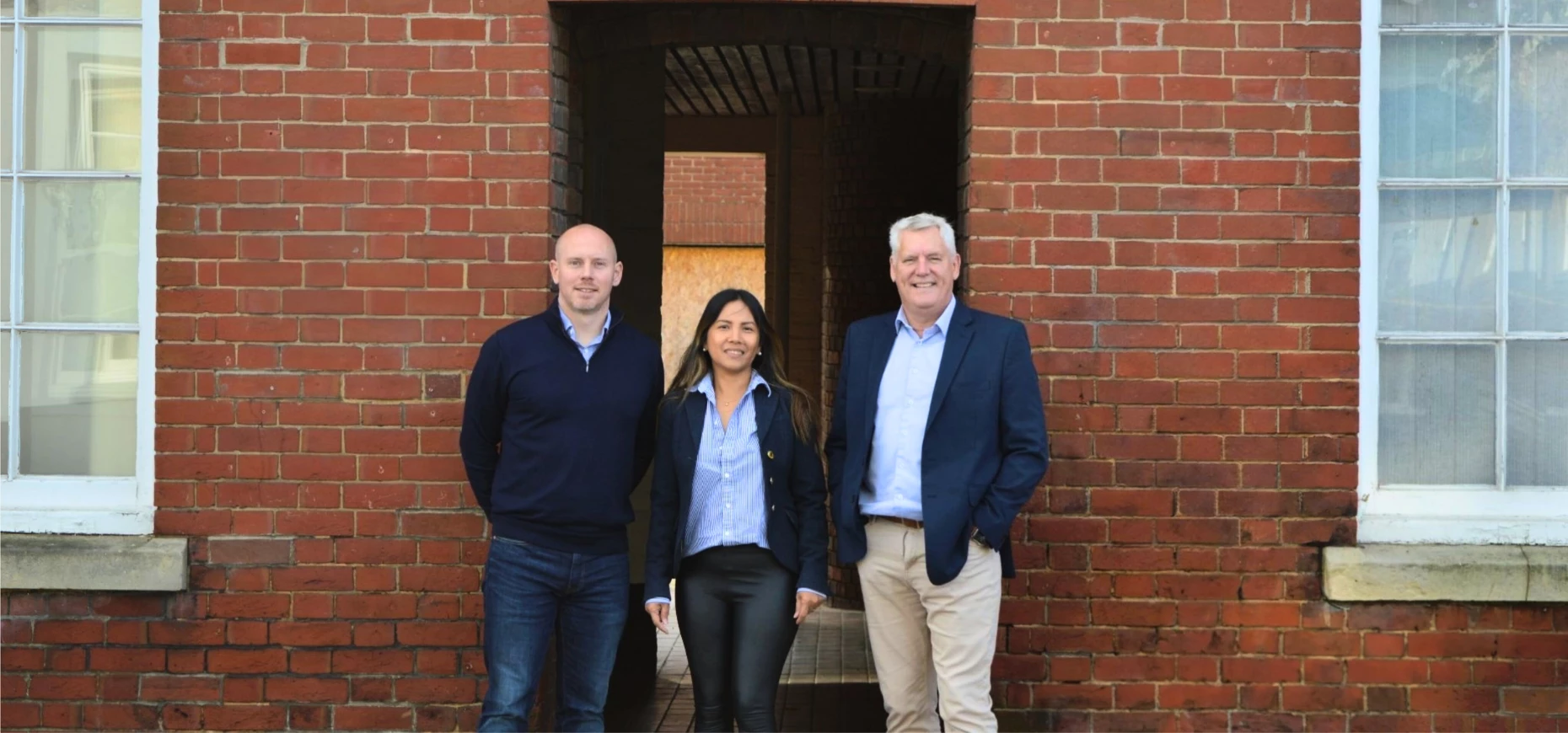 Ben Walker, Malou Glastonbury and Phil Brooks at ANS Digital’s headquarters in Fareham.