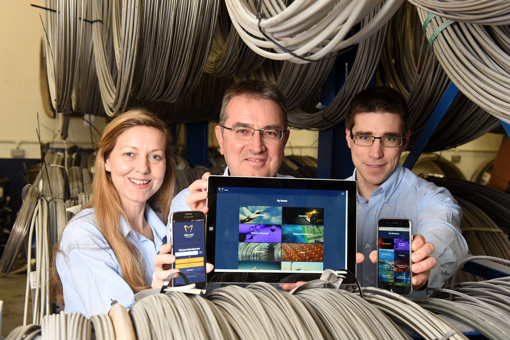 (l-r) Natalie Baker, Mark Venable and Andrew Du Plessis (all Alloy Wire) 