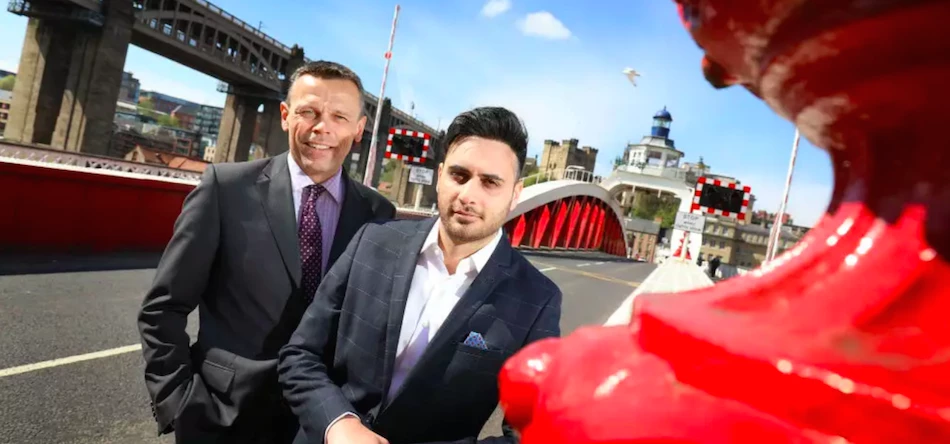 Enterprise Manager Graham Baty (left) with graduate Hasan Hamid, founder of social media agency GYB