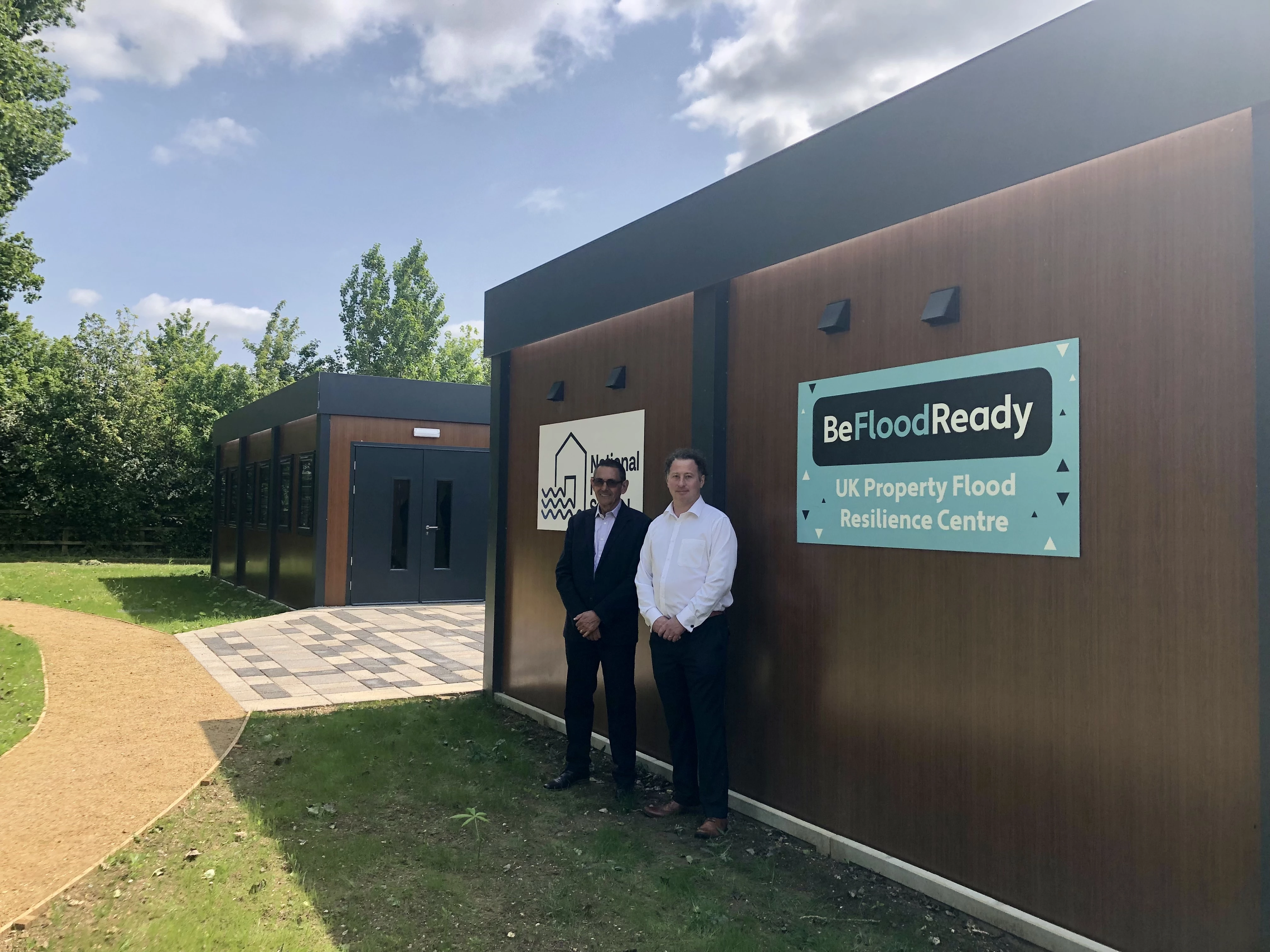 Graham Brogden and Alan Ryan outside the BeFloodReady centre