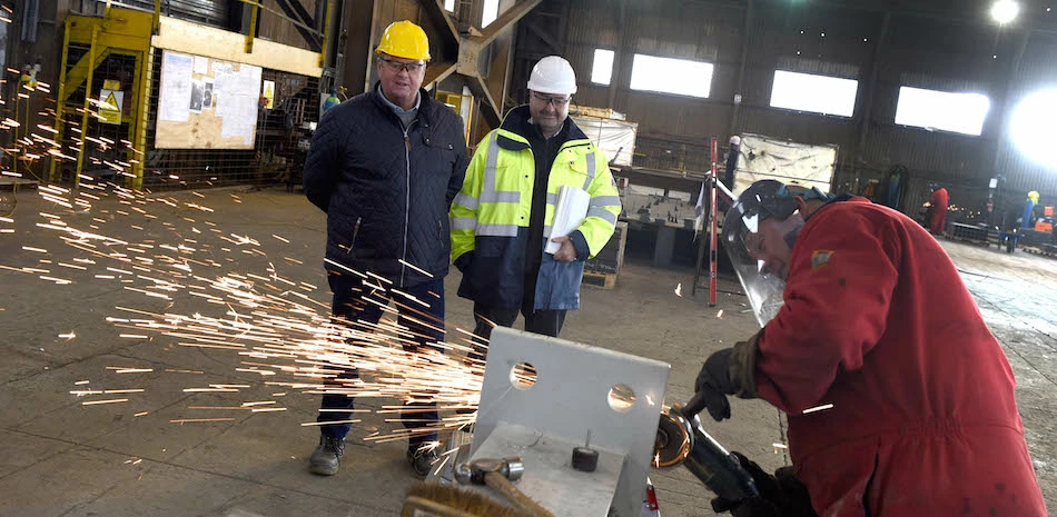 Steve Macdonald and Steve Osbaldeston, directors of Macdonald Offshore and Marine, who are hopeful of more contract wins relating to the world’s biggest offshore windfarm, Hornsea One.