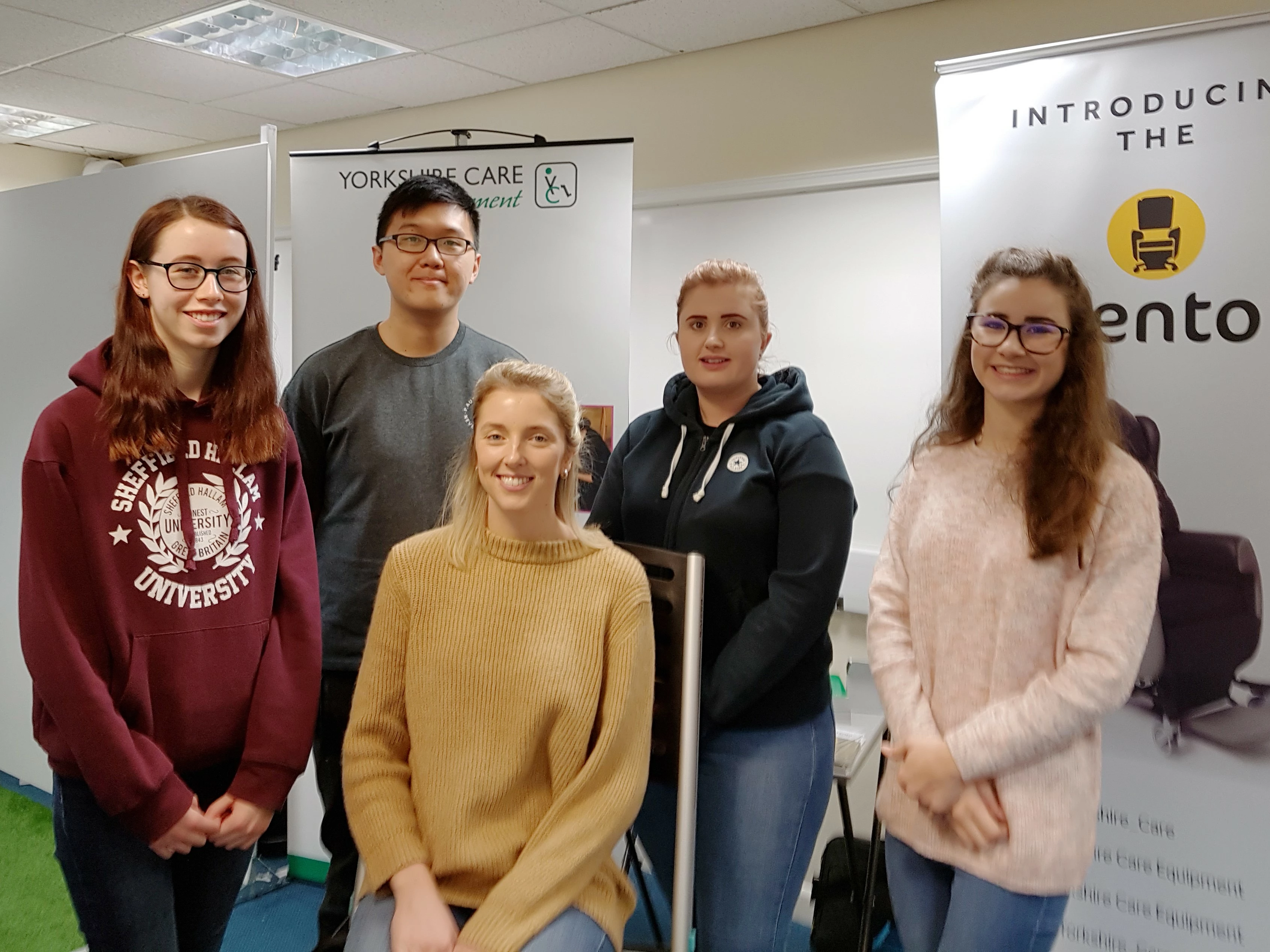 Sheffield Hallam University students in training with Yorkshire Care Equipment.