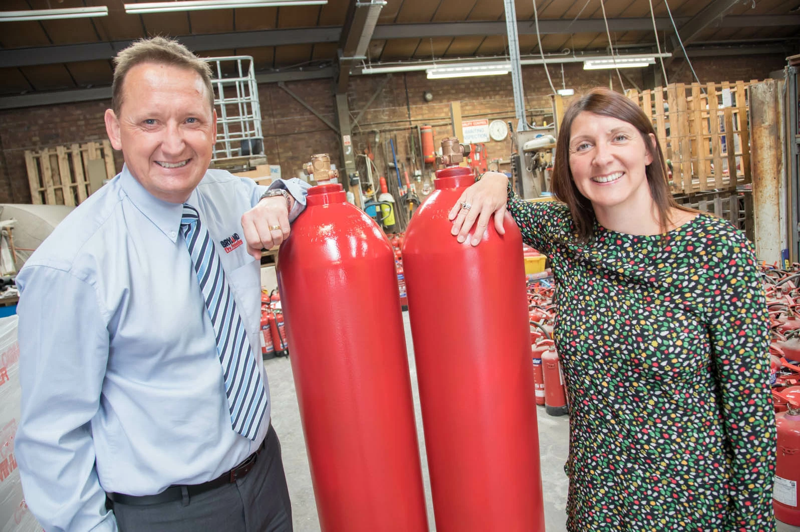 (l-r) Graham Turner (Bryland Fire) and Helen Fortune (Manufacturing Growth Programme) 