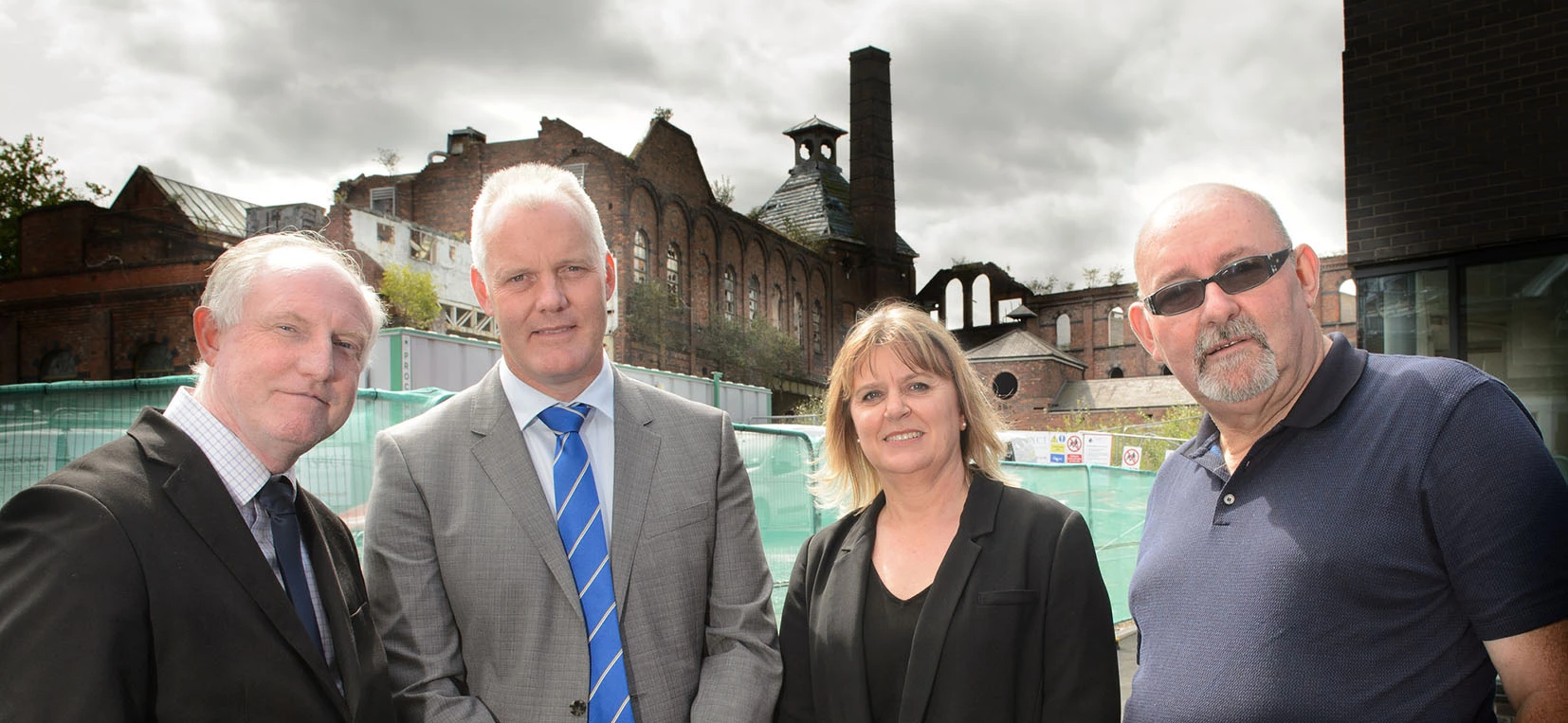 (l-r) Dr Paul Hampton (University of Wolverhampton), Patricia Słoneczny, Richard Dolman (both AR Demolition) and John Woodward (C&D Consultancy)  