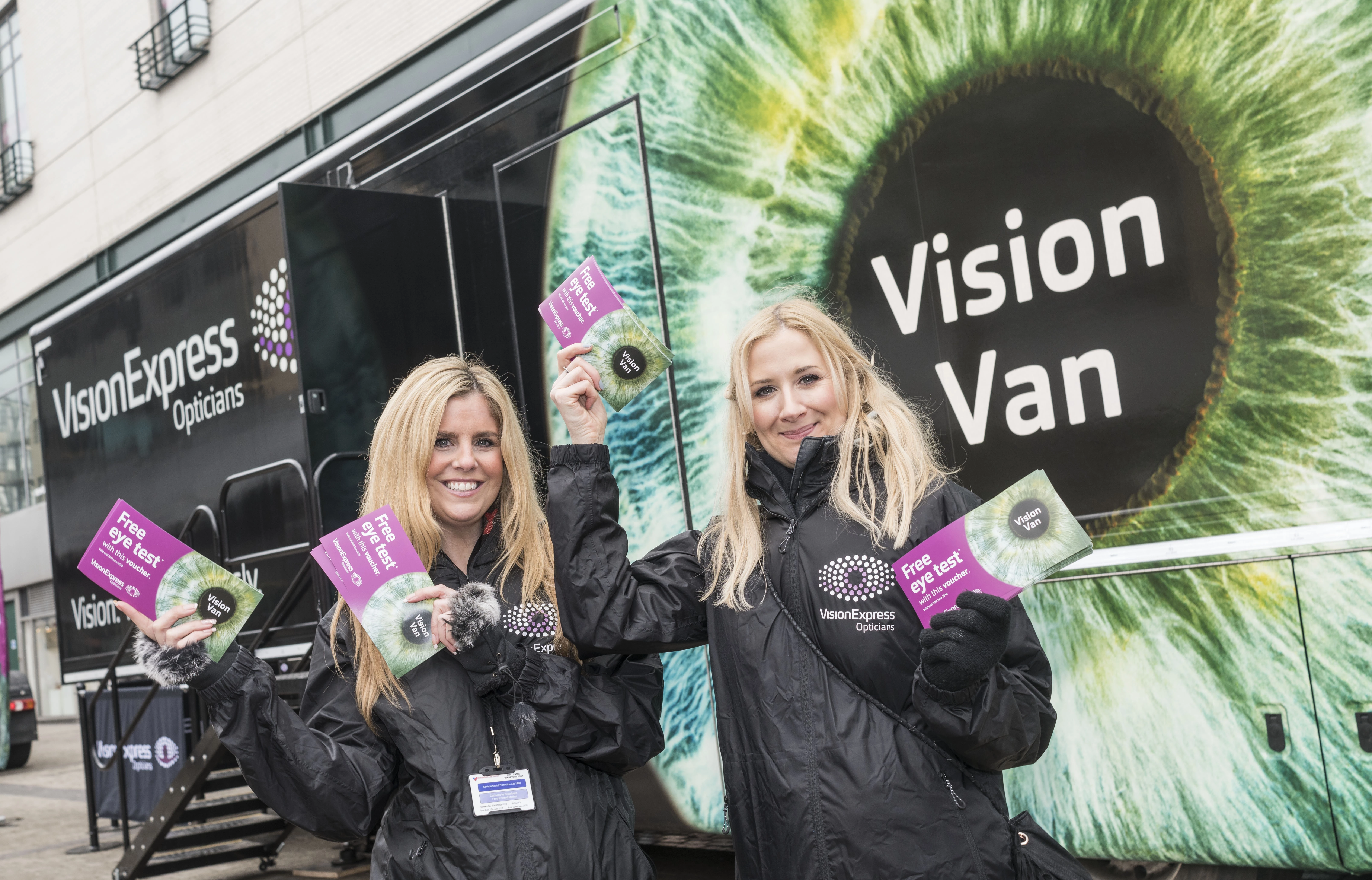 The Vision Express team at the Vision Van stop on Edgbaston Street, in Birmingham. 