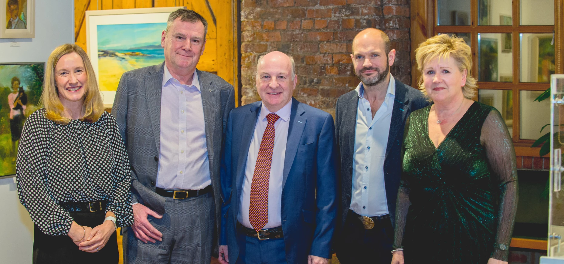 (L - R): Elaine Stroud, James Robson MBE, Sir Graham Wylie CBE, Brendon Hayward and Yvonne Bell.