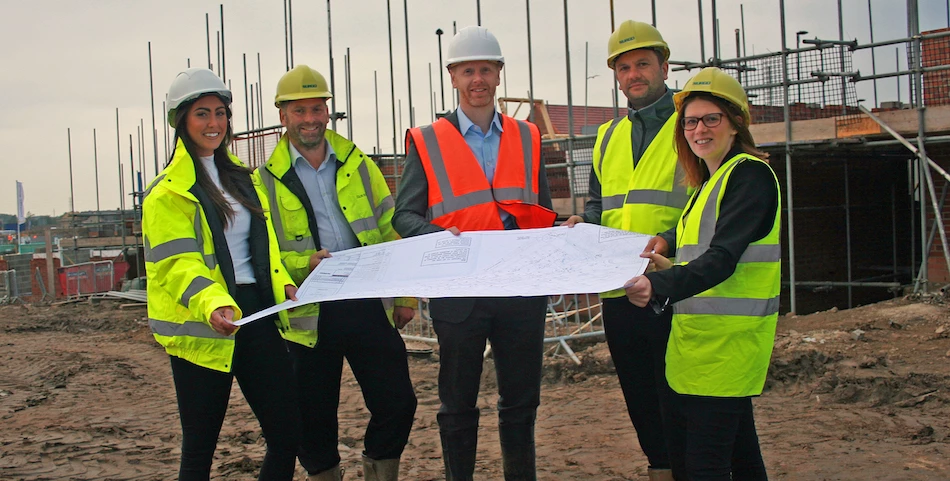 (l to r)  Gabrielle Hutchinson (Summers Inman), Colin Kinghorn (Surgo), David Straughan, (Northumberland Estates), Grant Watson (Surgo) and Jennifer Naden (POD Architecture)