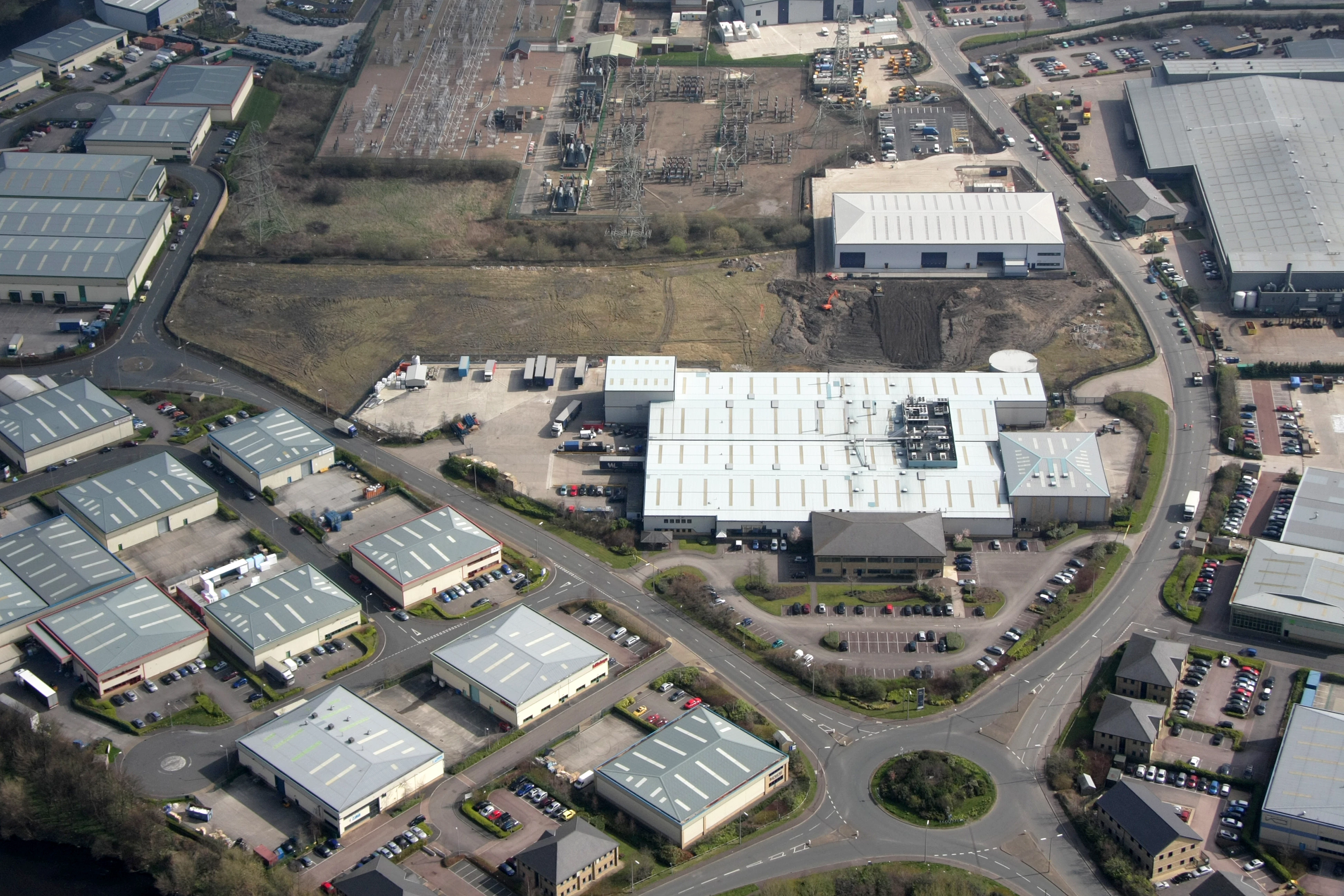 An aerial view of the site