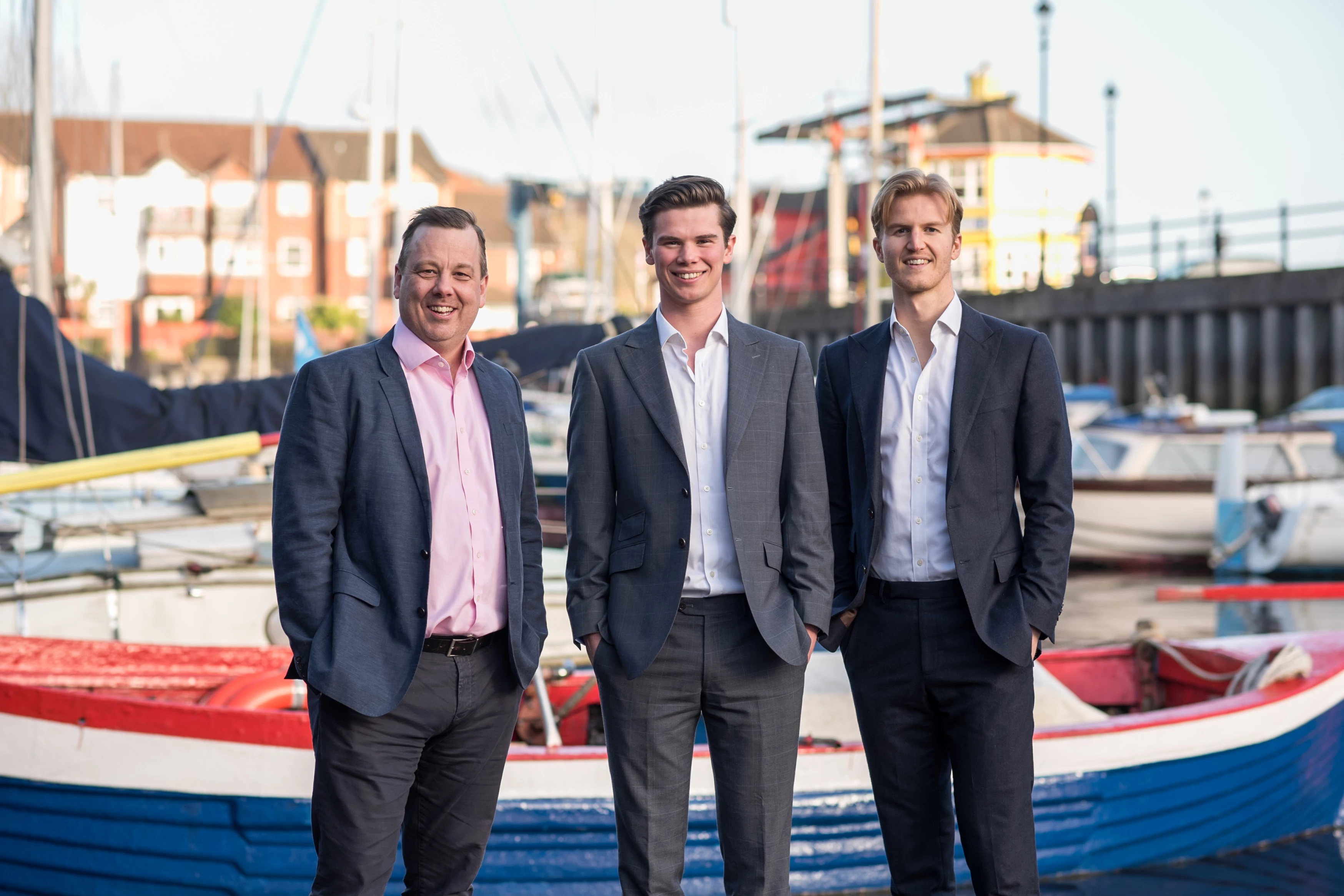 (left to right) Robson Laidler’s Martin Wardle, and Flovio’s Brad Kelly and Marcus Sinkinson