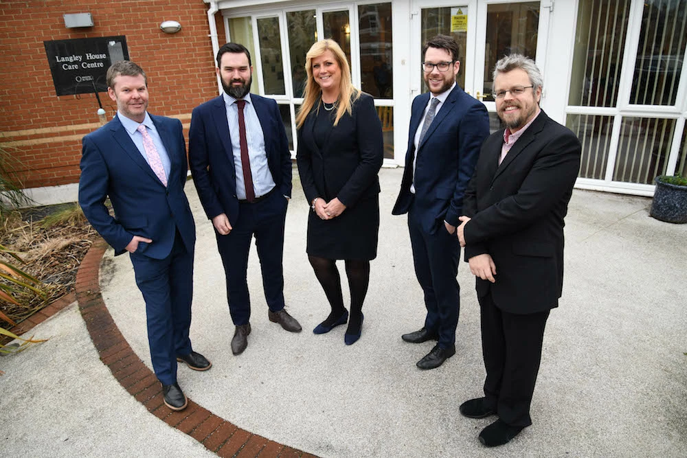 L-R: Matthew Flinders and Michael Cantwell (RMT), Elaine Reay (Langley House), Craig Malarkey (Tilly Bailey & Irvine) and Paul Mullis (DAMHA)